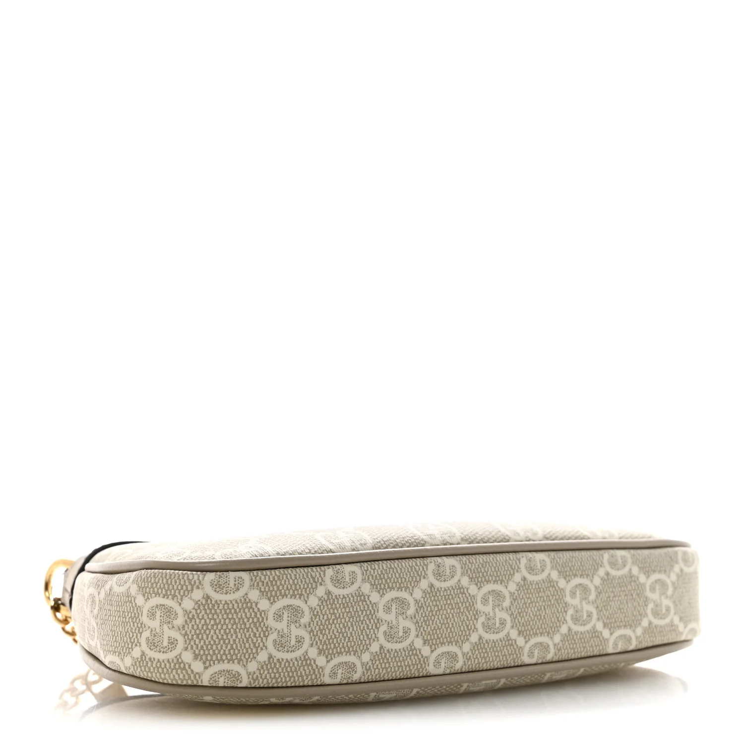 GG Supreme Monogram Textured Dollar Calfskin Web Mini Ophidia GG Handbag Beige Mystic White Oatmeal - Top Club