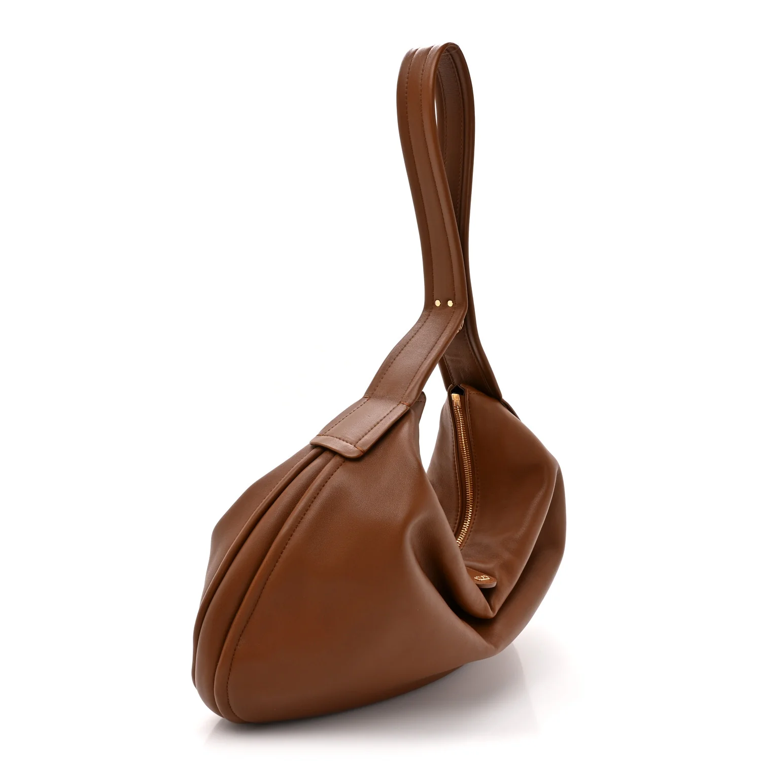 Calfskin Large Go-Hobo Bag Saddle Brown - Top Club