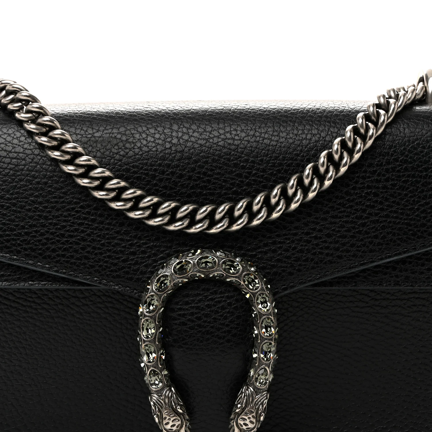Pebbled Calfskin Small Dionysus Shoulder Bag Black - Top Club