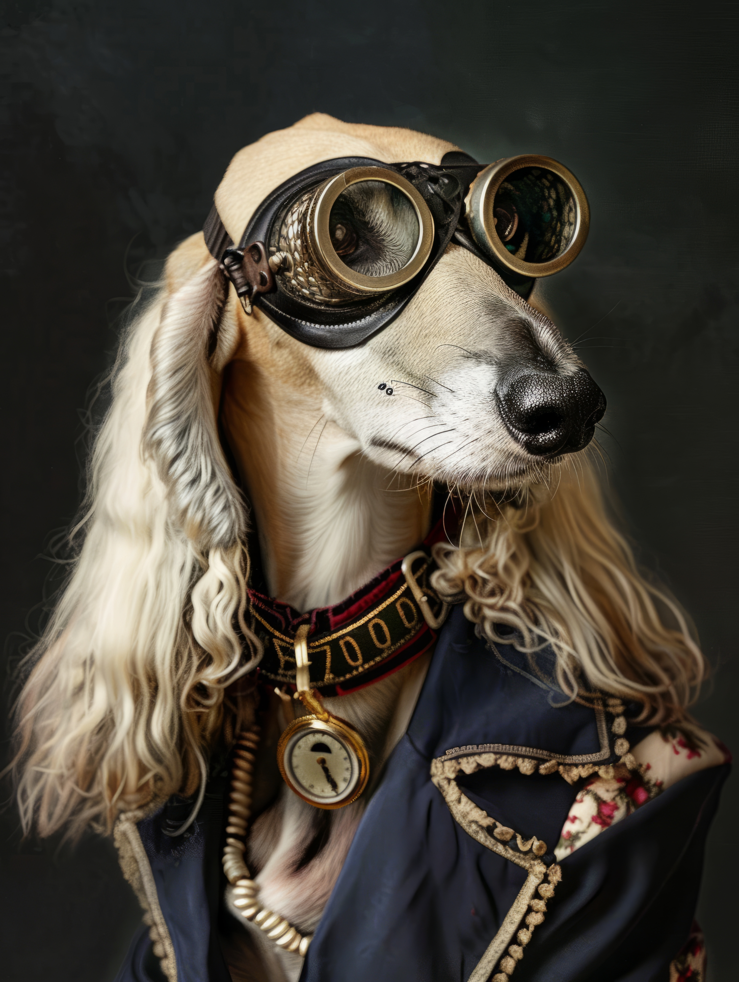 Canvas schilderij van een Saluki hond 100x200 cm