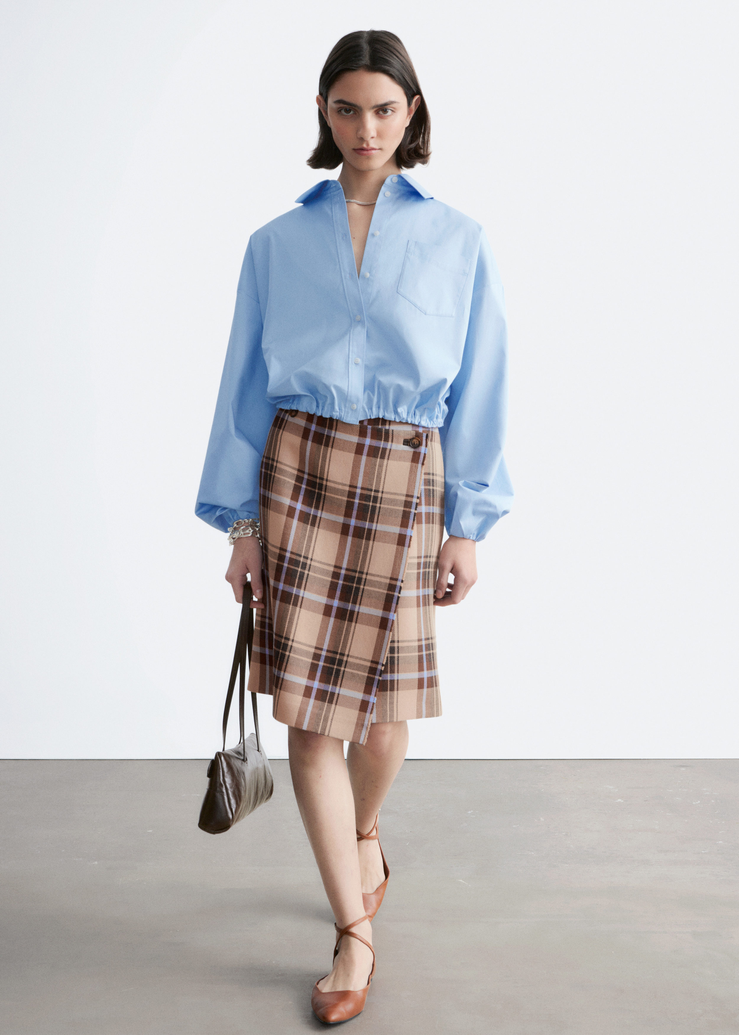 & Other Stories CROPPED DRAWSTRING SHIRT