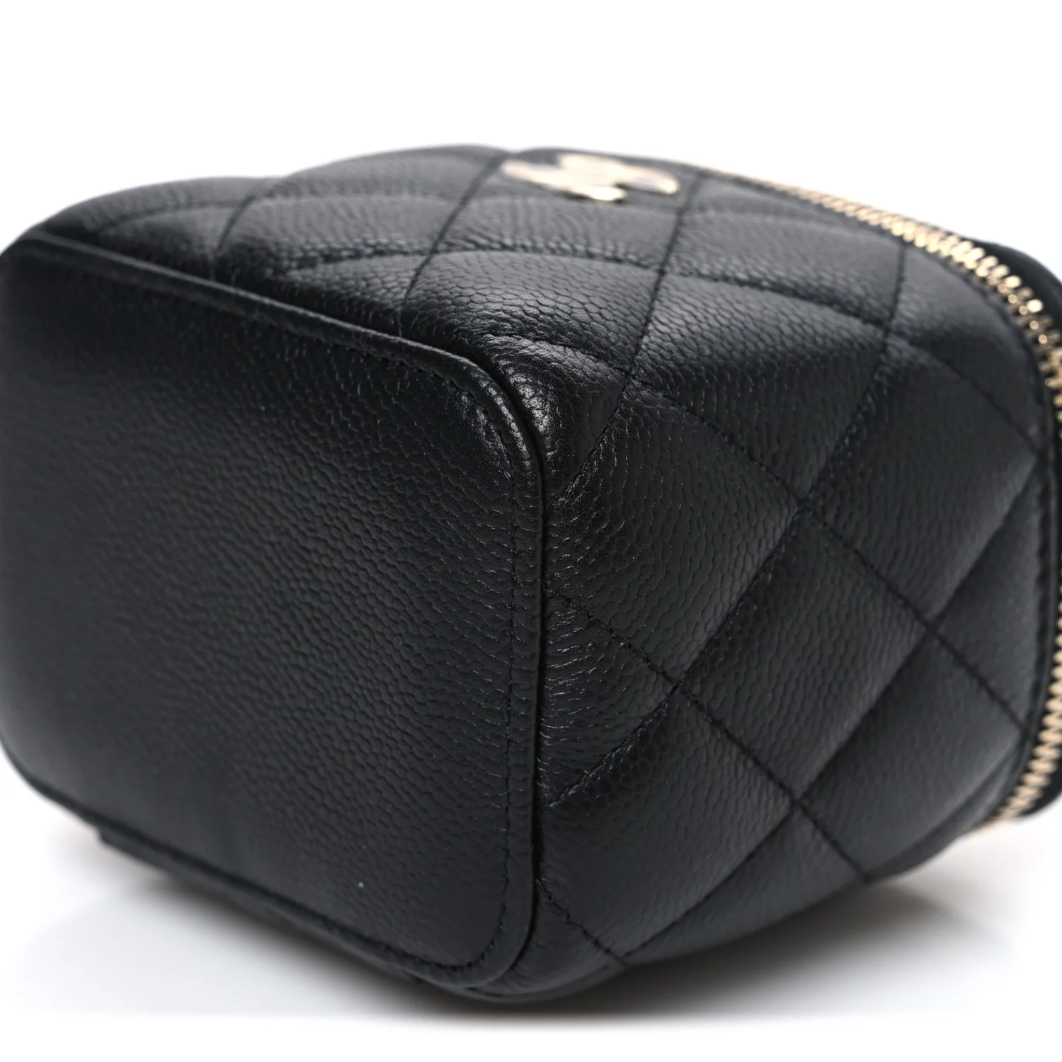 Caviar Quilted Mini Vanity Case With Chain Black - Top Club