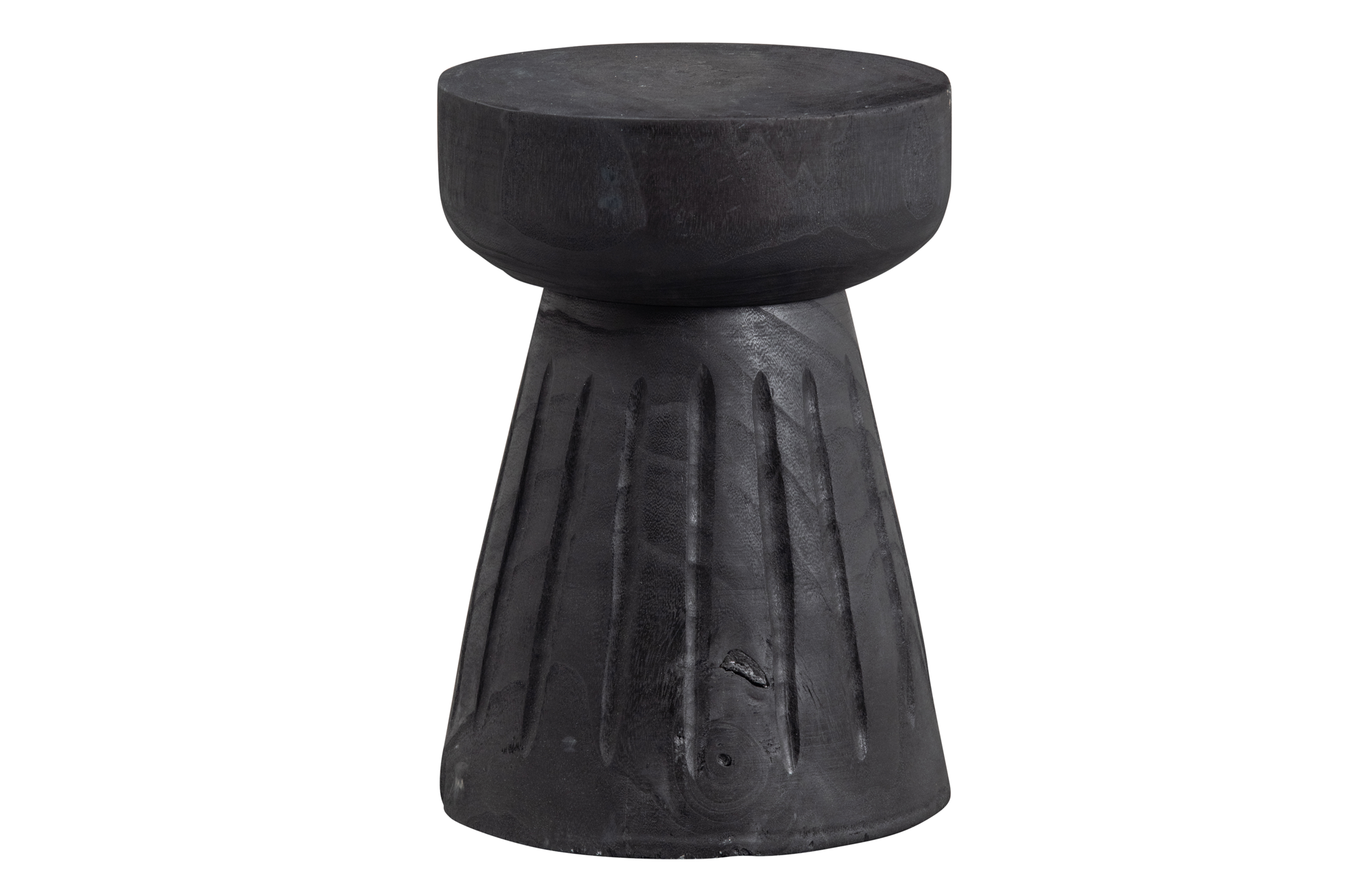 WOOOD kruk Borre Borre kruk hout zwart 40xØ28cm
