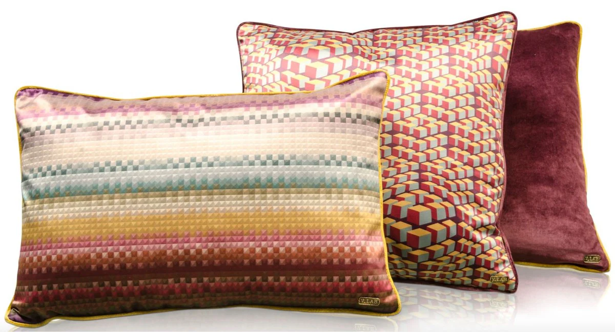 Living room decorative cushions set of 3 multicolored - luxury collection