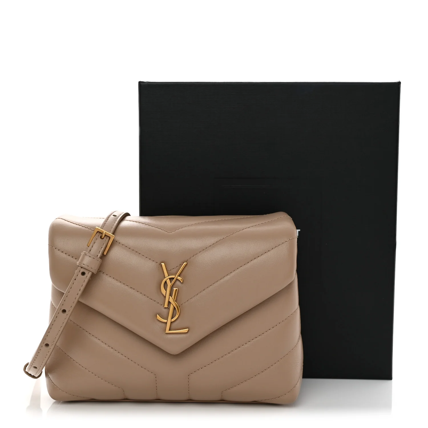 Calfskin Y Quilted Monogram Toy Loulou Crossbody Bag Dark Beige - Top Club