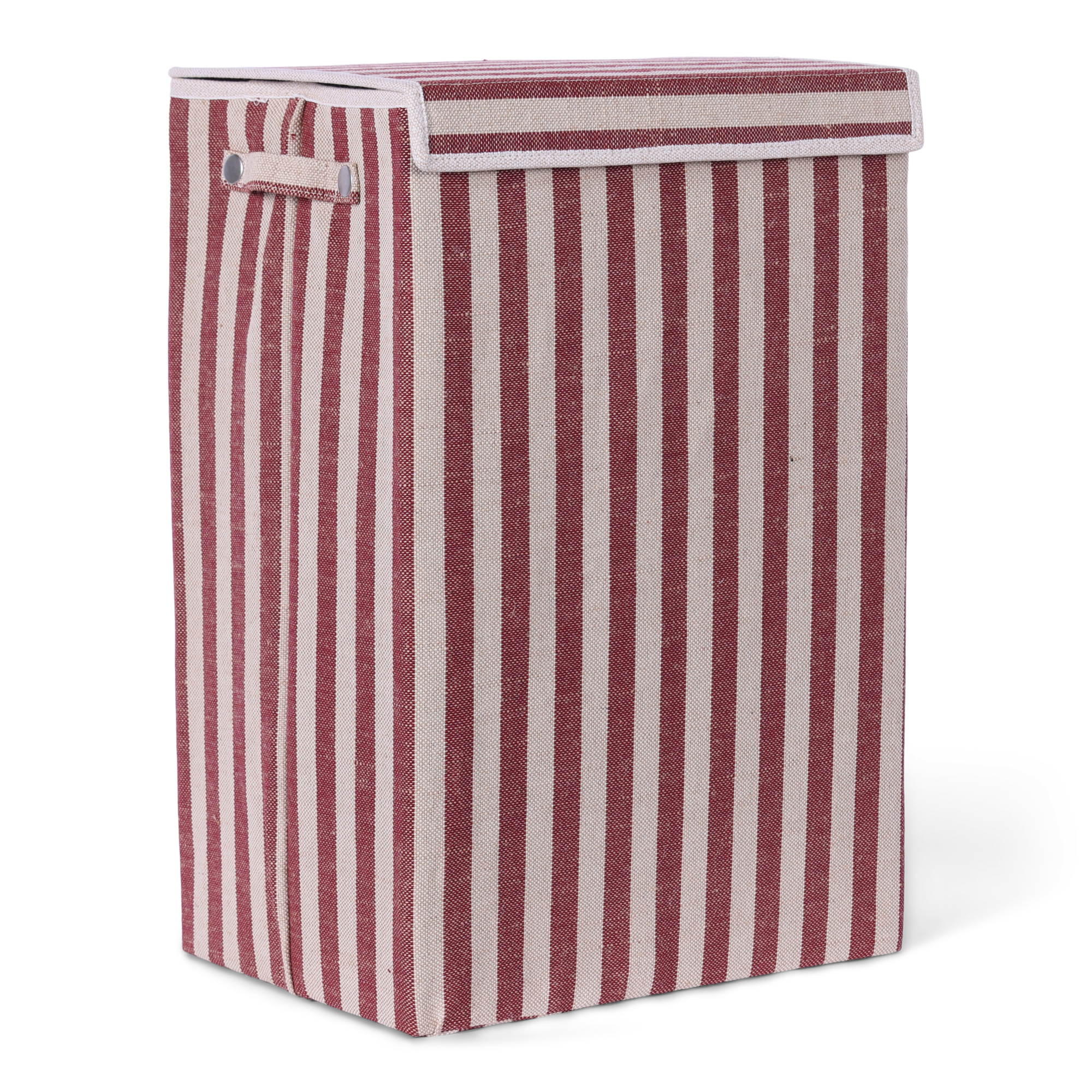 Wasmand rechthoek stripe burgundy