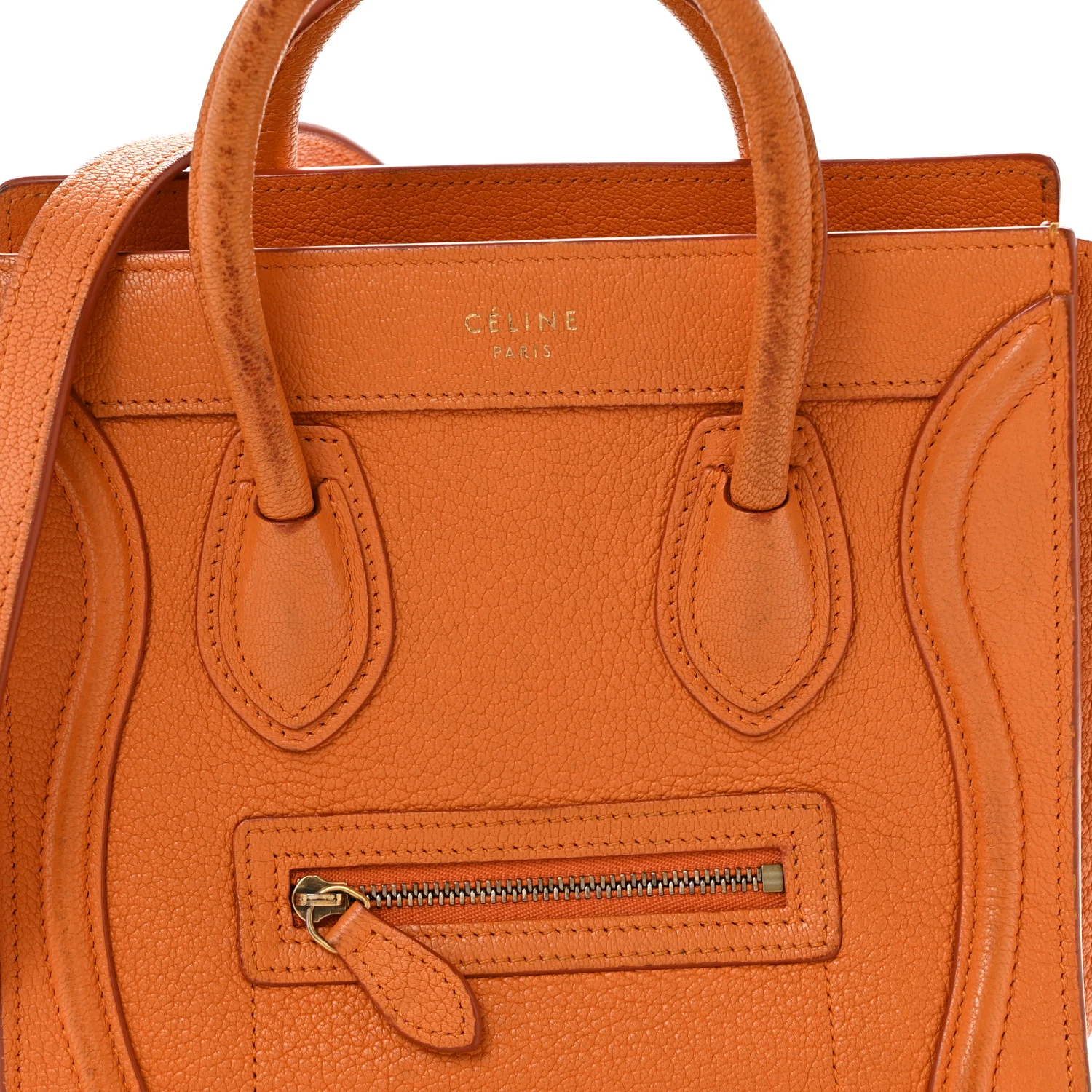 Goatskin Nano Luggage Orange - Top Club