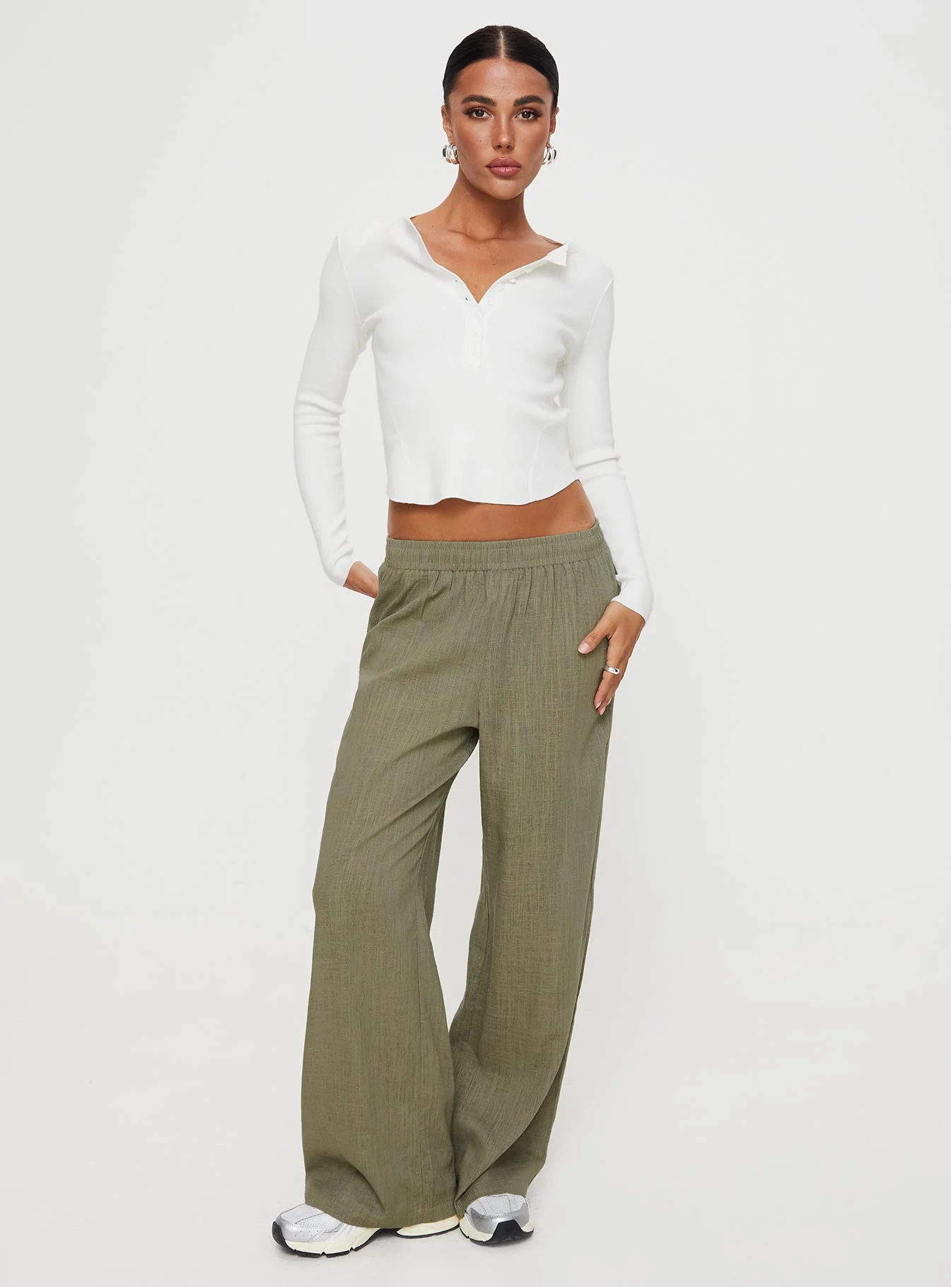Louis Linen Blend Pants Olive