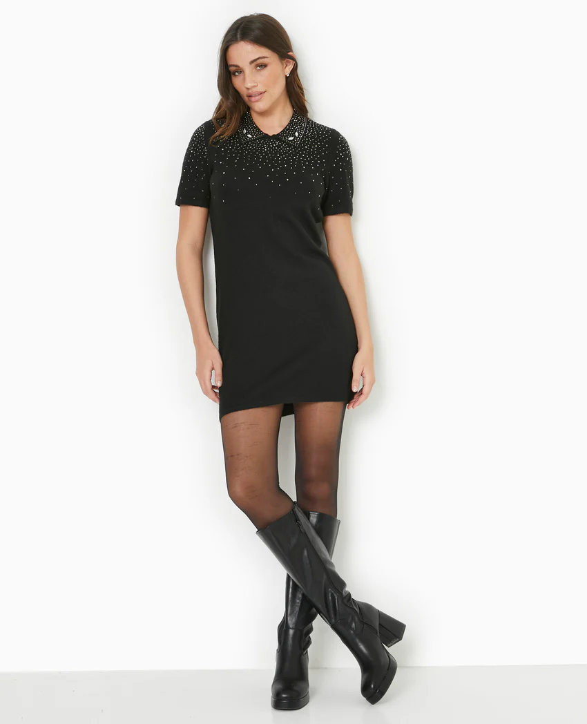 Pimkie Robe courte en maille fine avec brillants