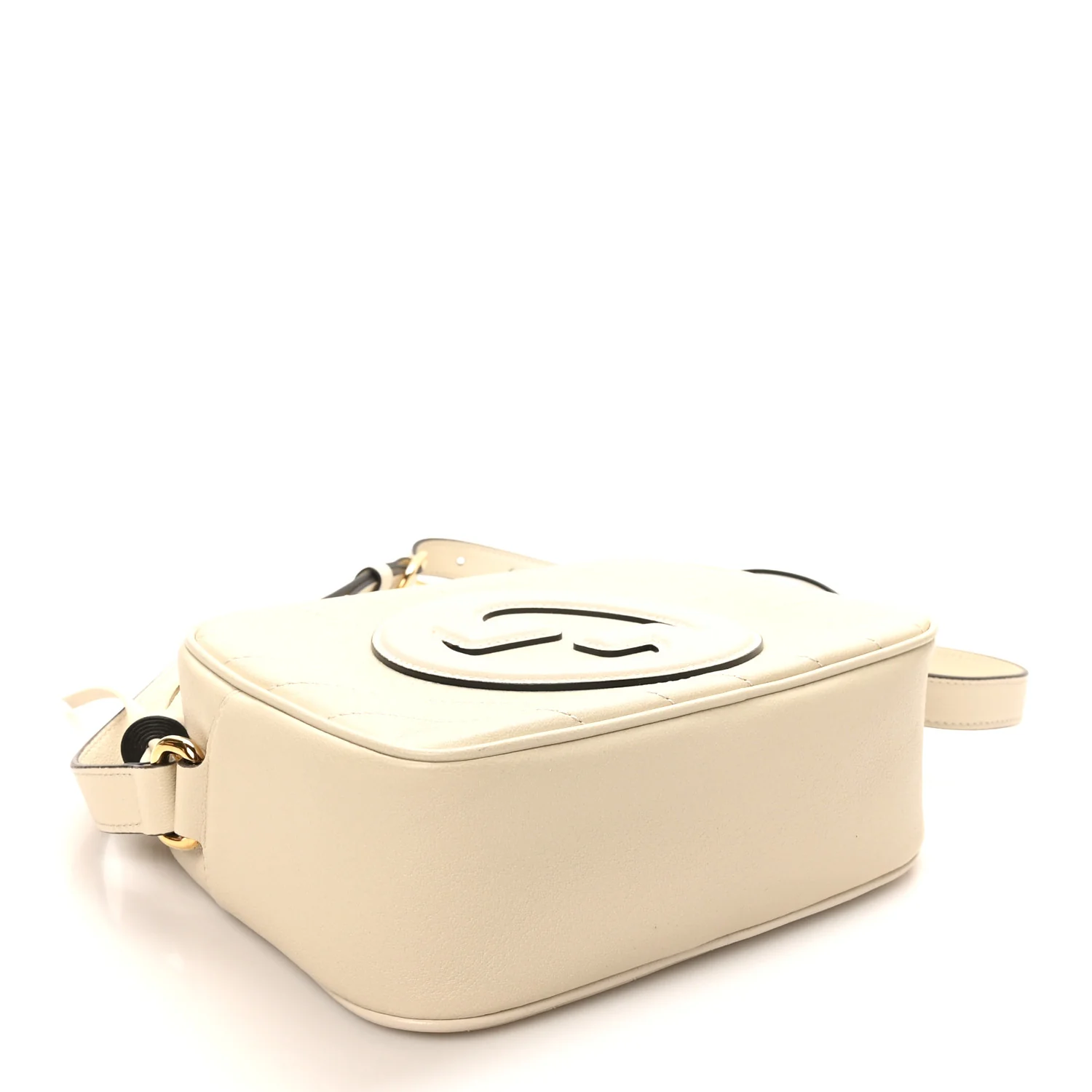 Sakai Be Green Calfskin Diagonal Stitched Small Blondie Shoulder Bag Mystic White - Top Club