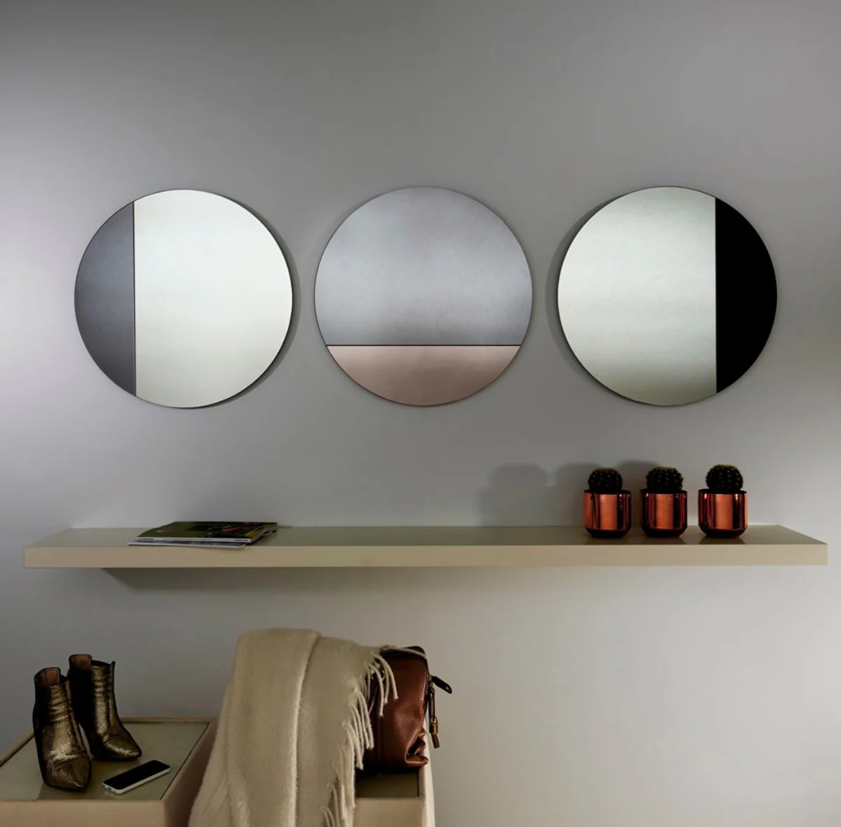 Luxury mirror black Ø 58 cm - designer furniture & accessories
