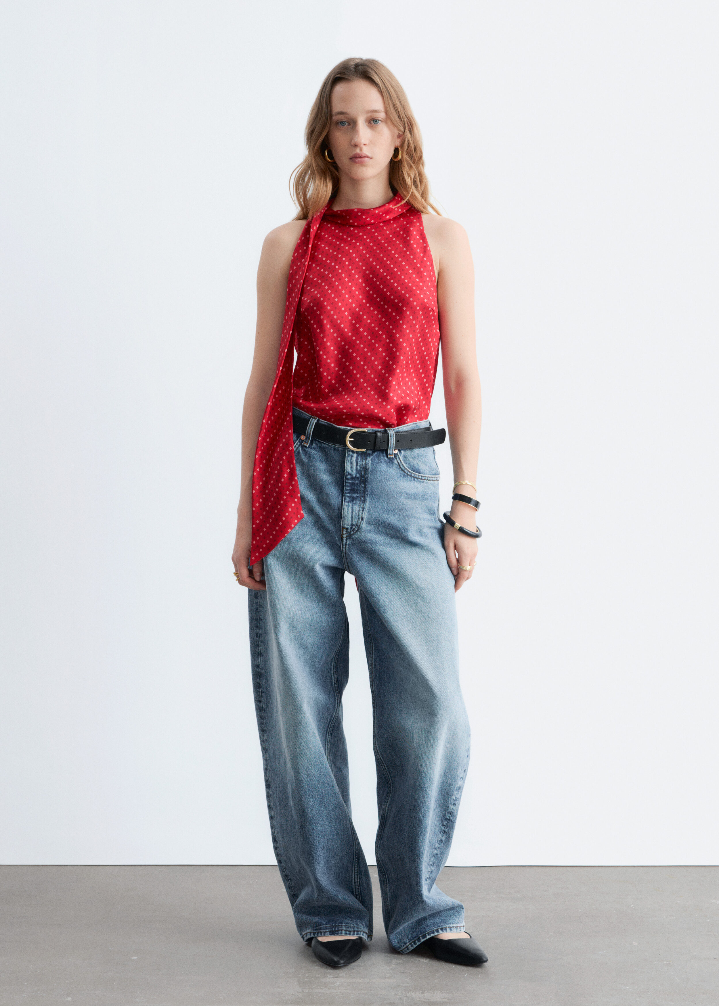 & Other Stories SCARF-NECK SILK TOP