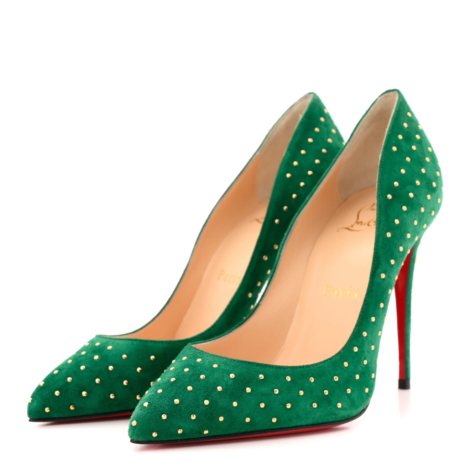 Suede Pigalle Follies Plume 100 Pumps 36.5 Canopee Antique Gold - Top Club