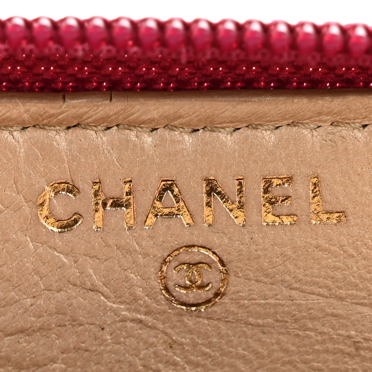 Lambskin Camellia Embossed Large Gusset Zip Around Wallet Fuchsia - Top Club