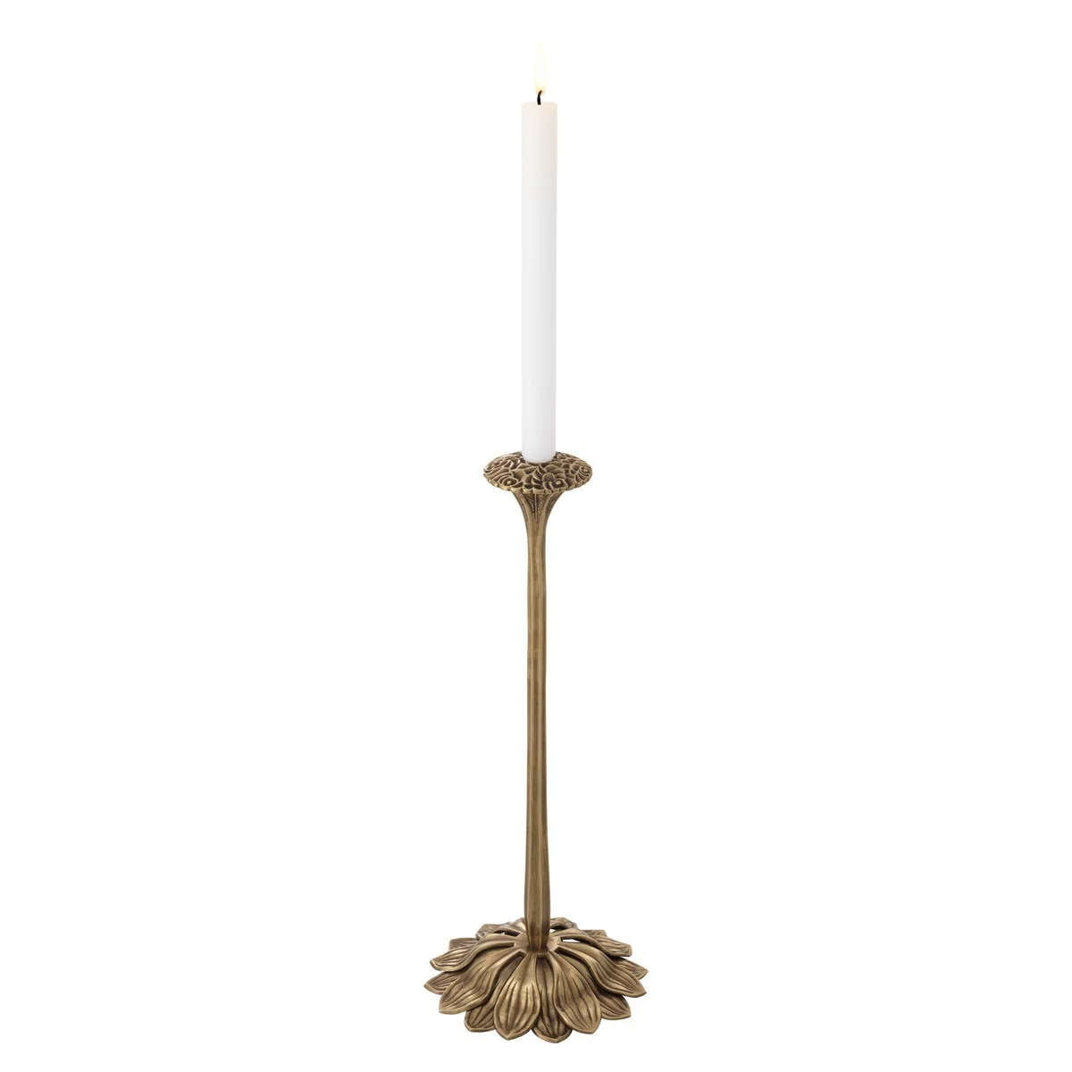 Luxury candle holder vintage brass / black 19 x H. 47 cm - luxury quality