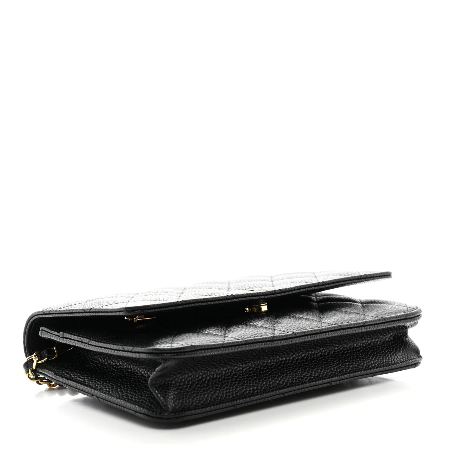 Caviar Quilted Wallet on Chain WOC Black - Top Club