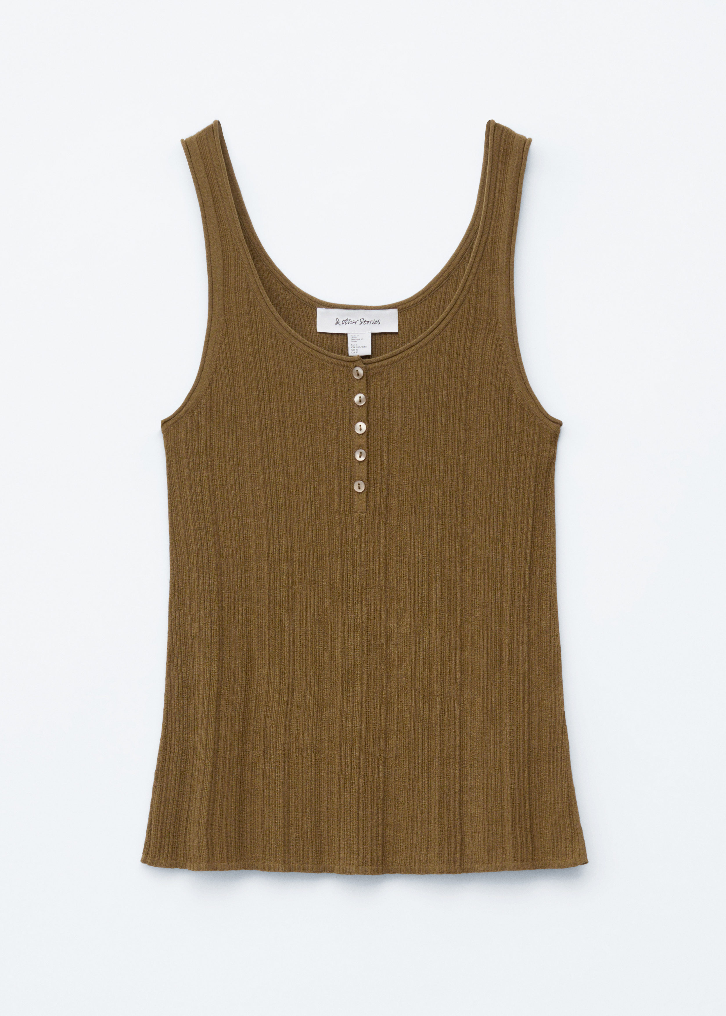 & Other Stories SCOOP-NECK RIB-KNIT TANK TOP