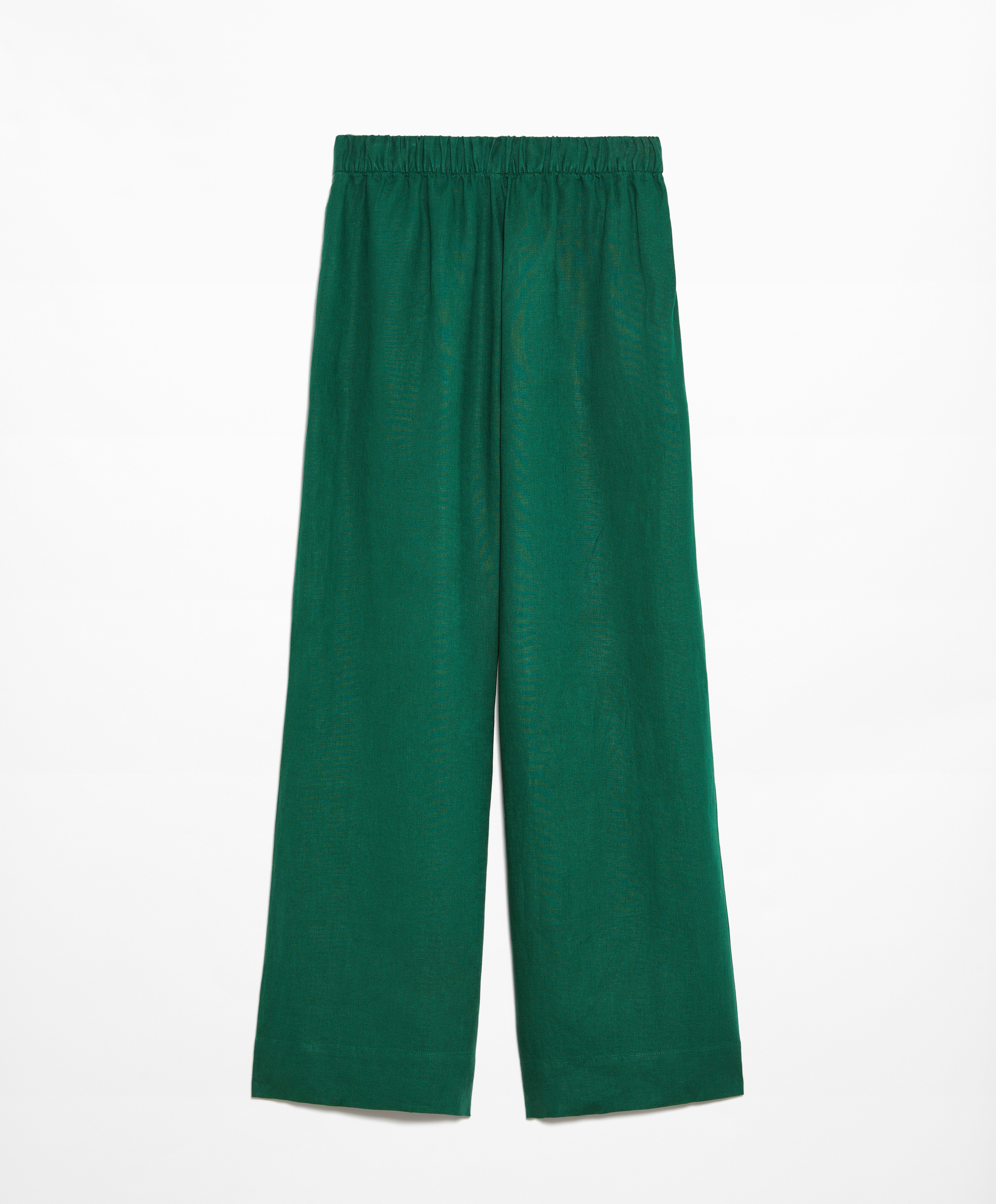 OYSHO 100% linen wide straight-leg trousers