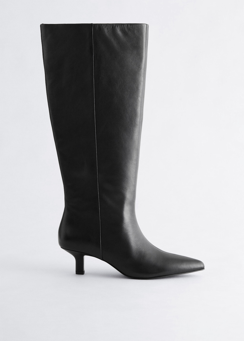 & Other Stories KITTEN HEEL LEATHER KNEE BOOTS