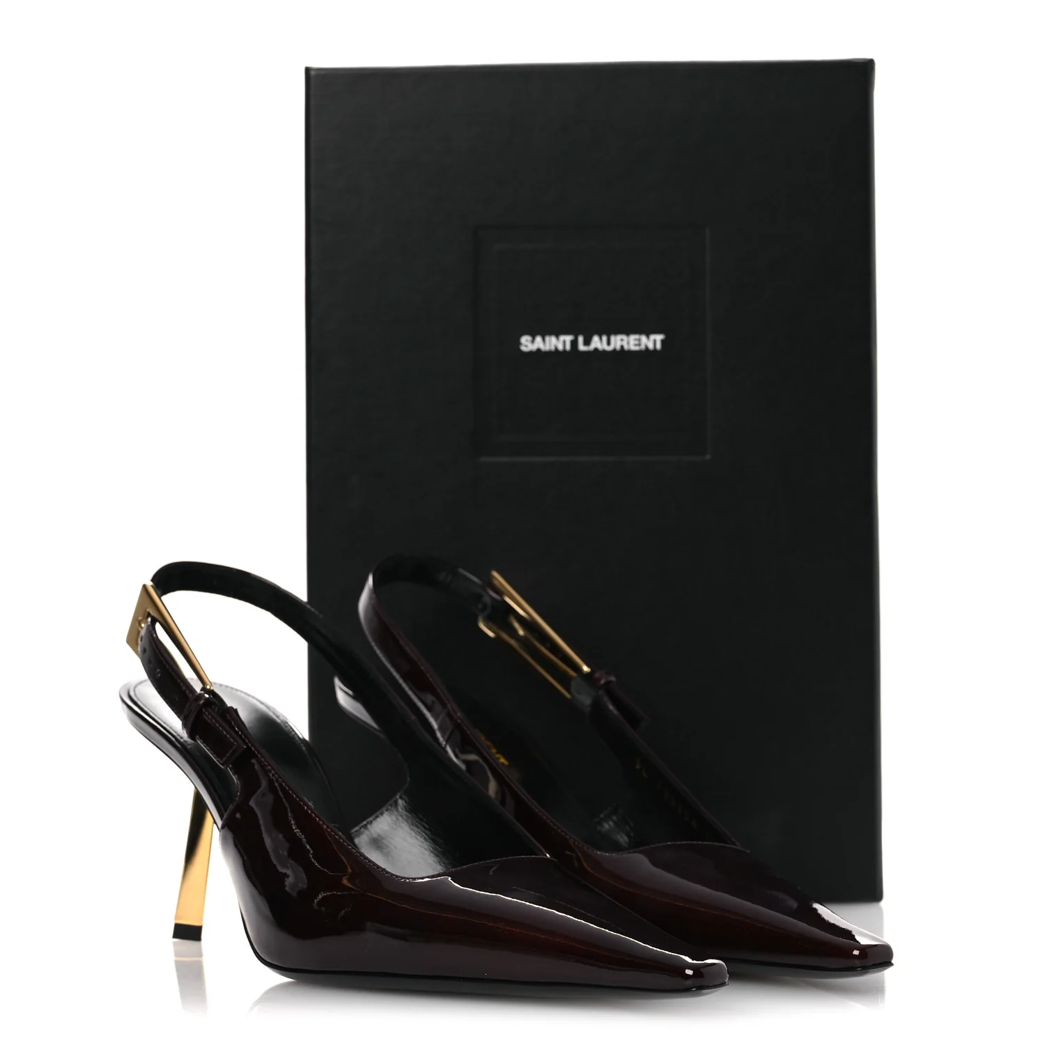 Vernice Gloss Lee 75 Slingback Pumps 38.5 Marron Glac茅 - Top Club