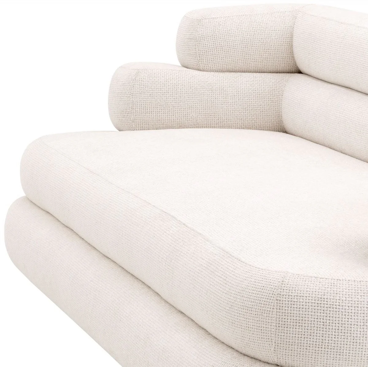 Luxury sofa white / black 220 x 92 x H. 68 cm - living room sofa - hotel sofa - living room furniture - hotel furniture - luxury furniture - luxury furnishings