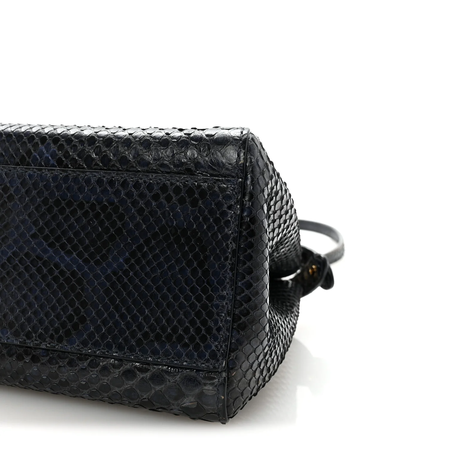 Python Shiny Nappa Mini Peekaboo Iconic Satchel Blue Jeans - Top Club
