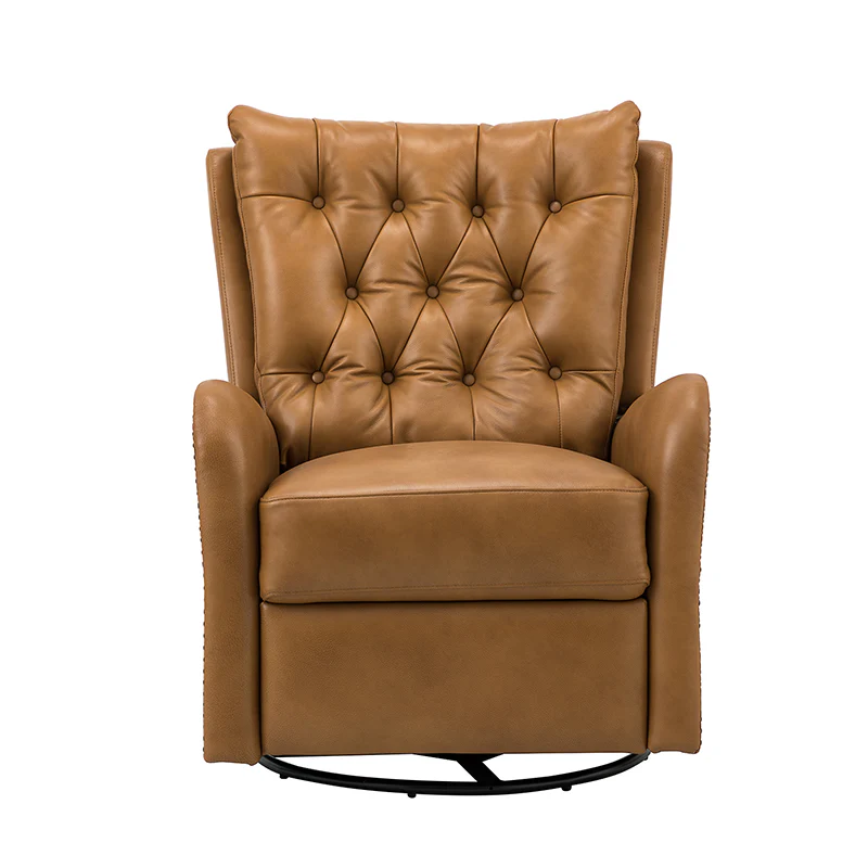 Francisco Genuine Leather Manual Swivel Recliner