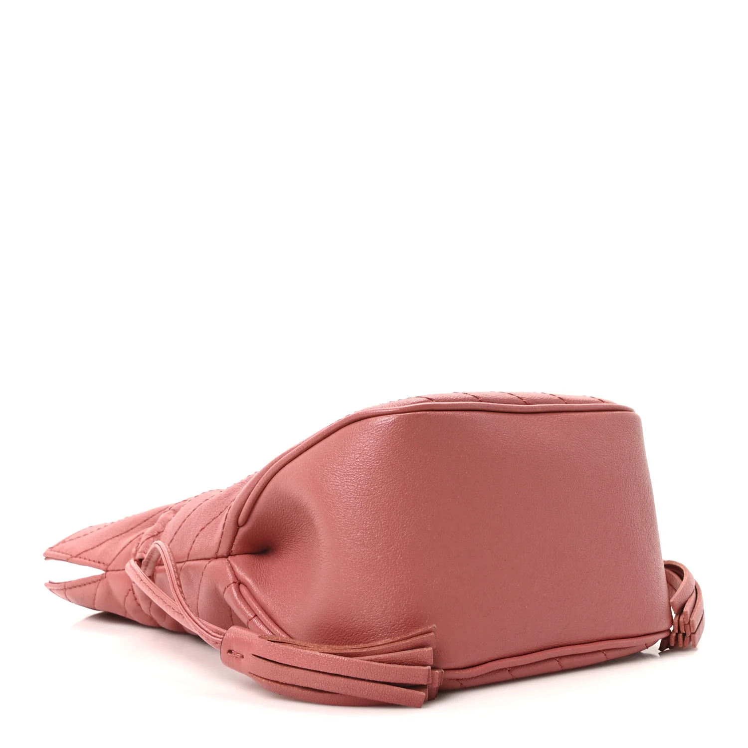 Sakai Be Green Calfskin Diagonal Stitched Mini Blondie Bucket Bag Pink - Top Club
