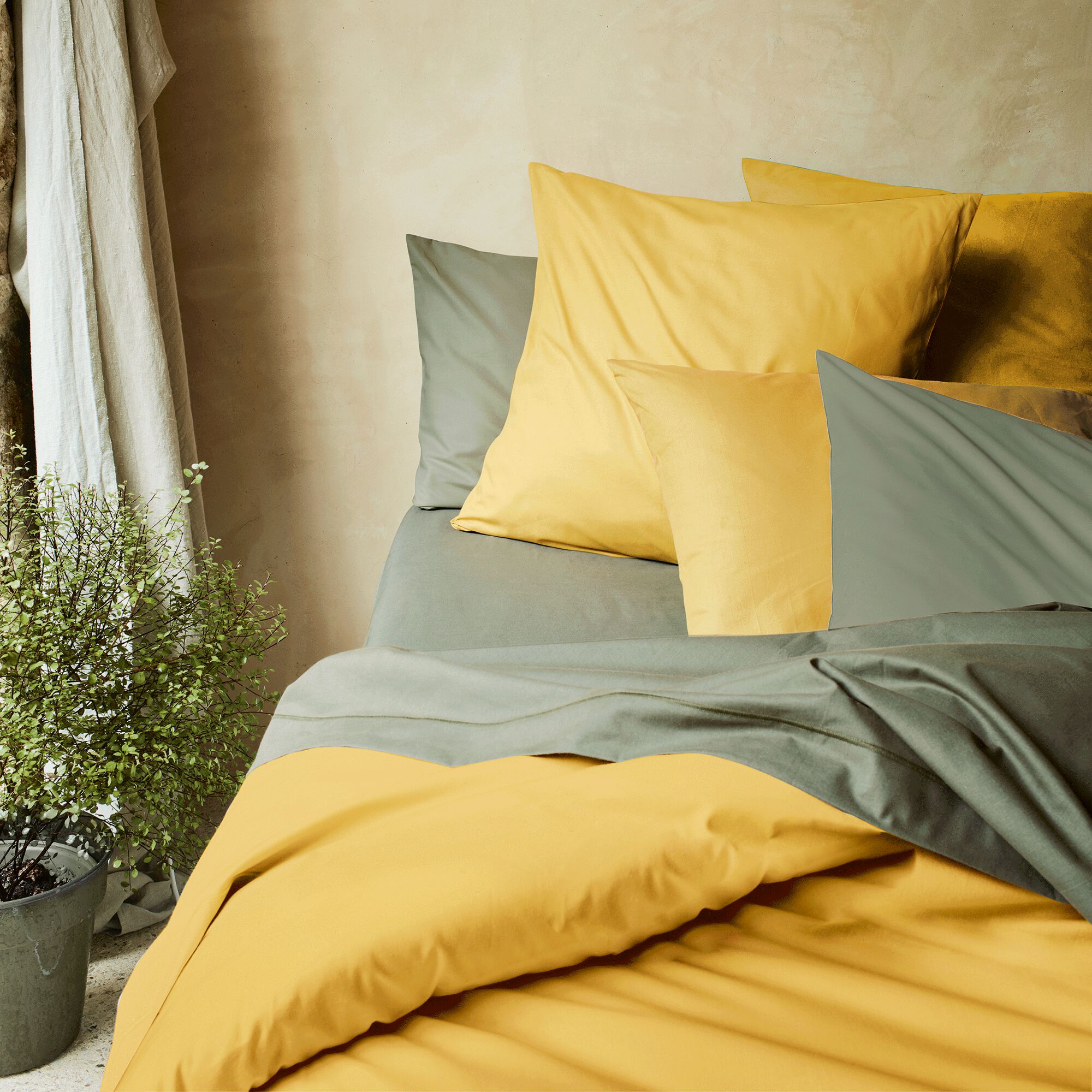CALANQUES - Housse de couette en coton - jaune genet 240x220cm