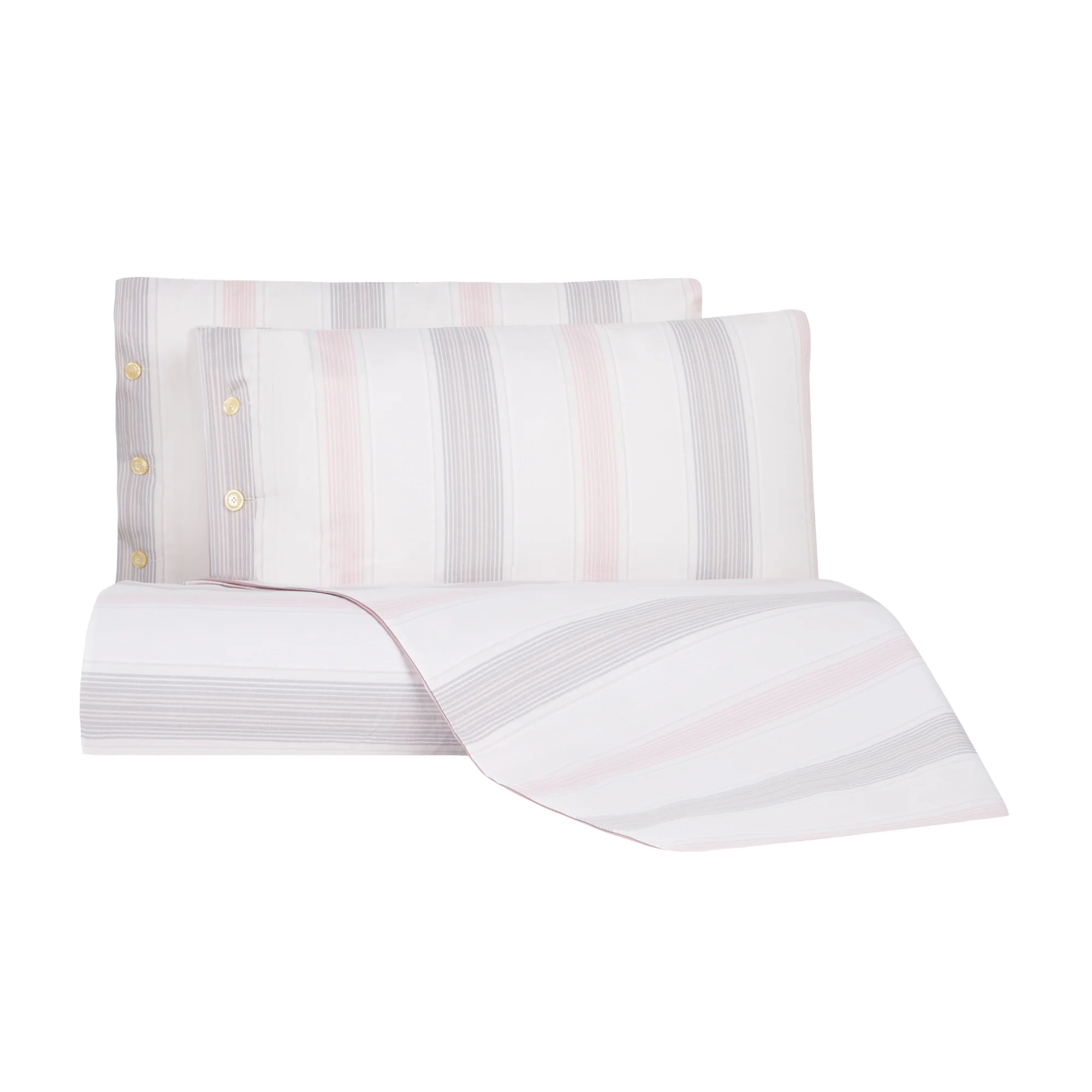 Lenzuolo Copriletto Con Federe In Percalle Regimental 250X290 + 2 Federe Rosa Bellora