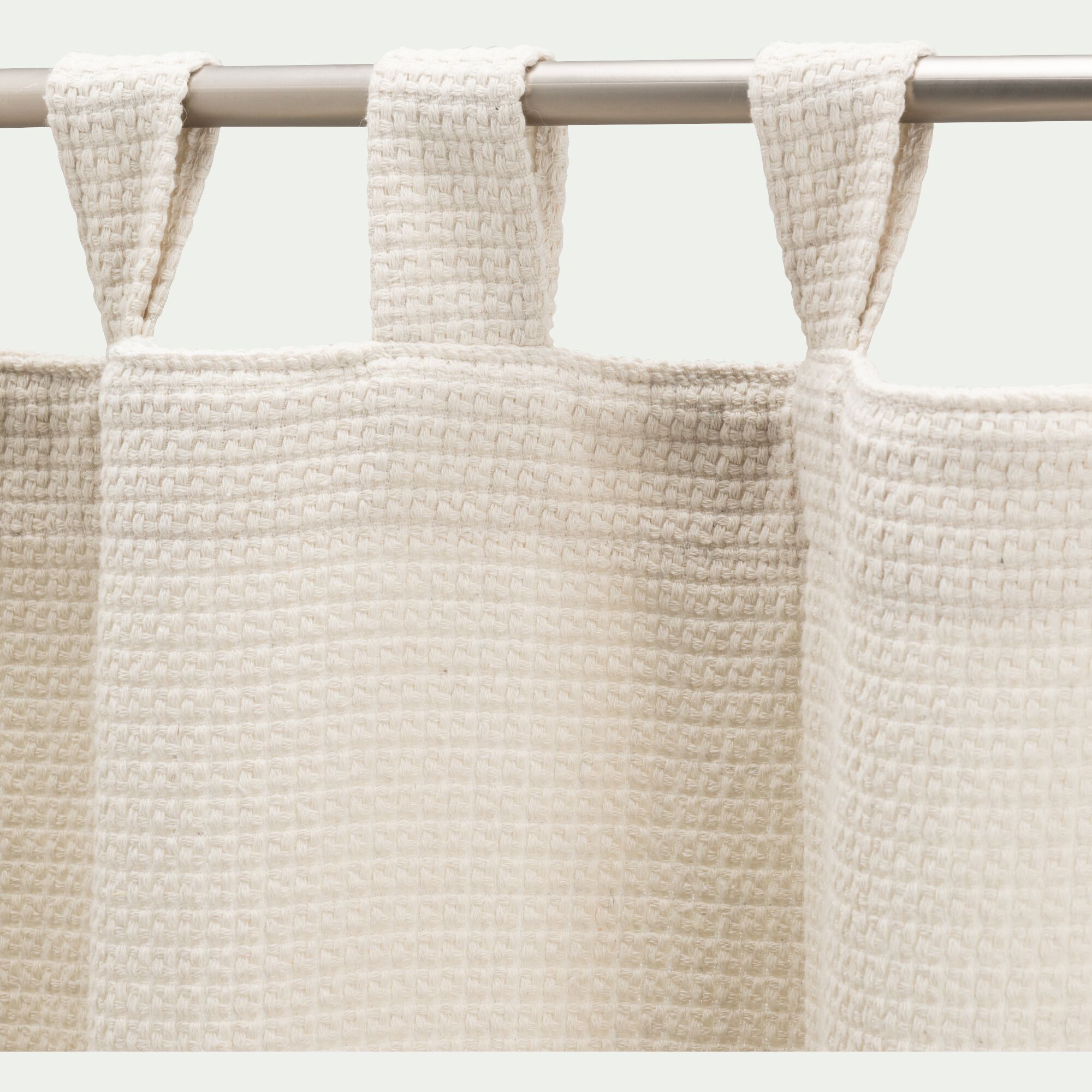 TRAMONTI - Rideau à passants en polyester texturé 140x250cm - blanc écru