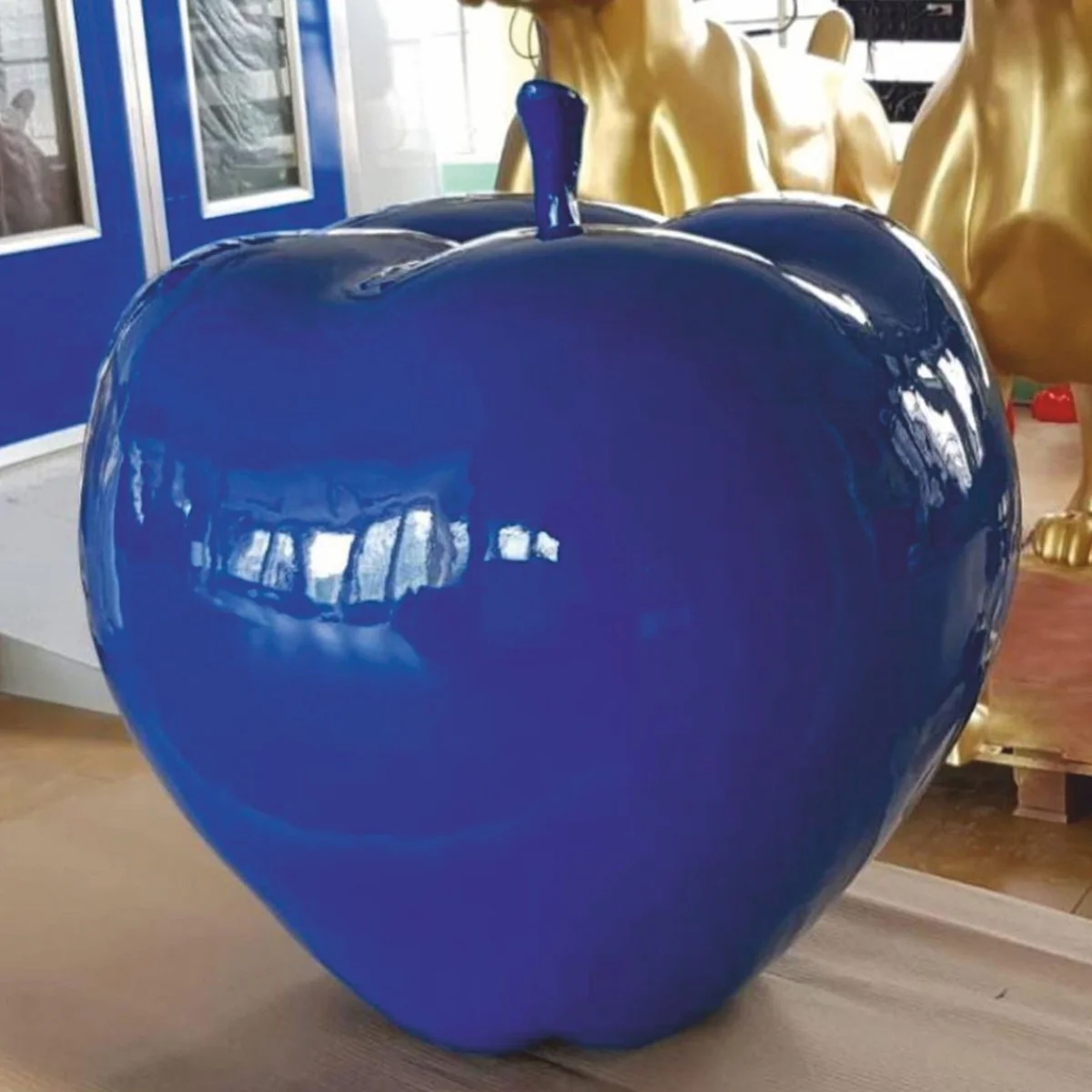 XXL decorative apple blue Ø 80 cm - garden decoration