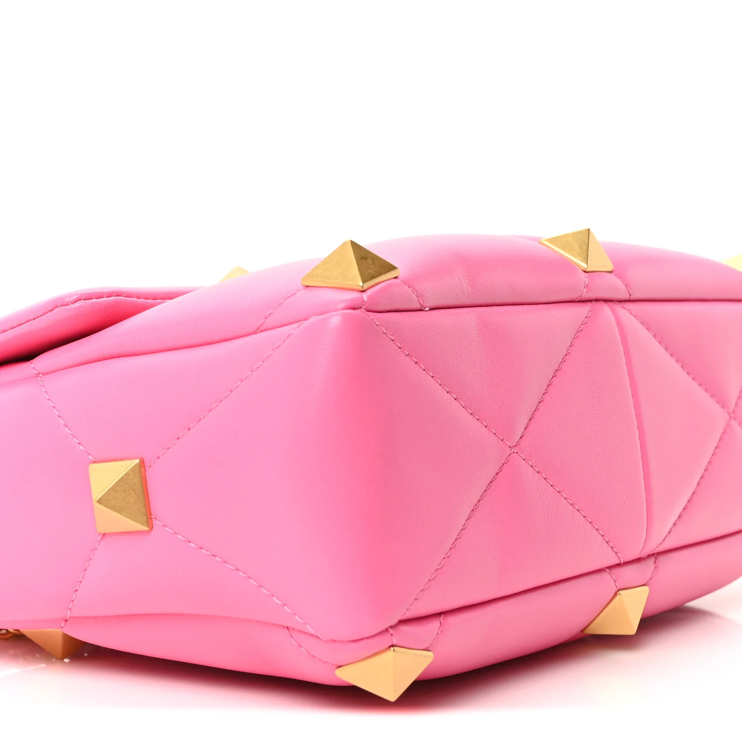 Nappa Large Roman Stud Shoulder Bag Feminine Pink - Top Club
