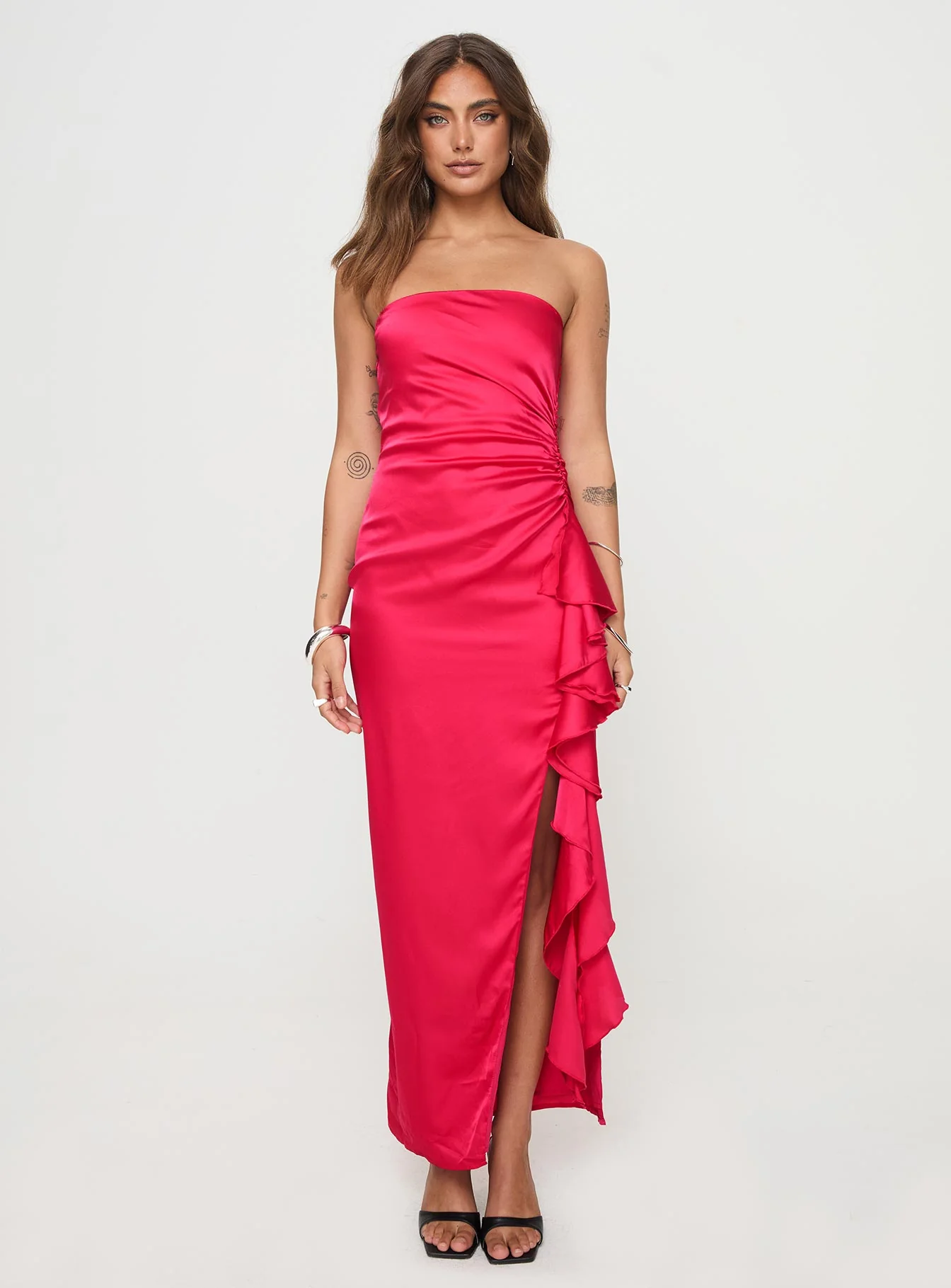 Callita Strapless Maxi Dress Red