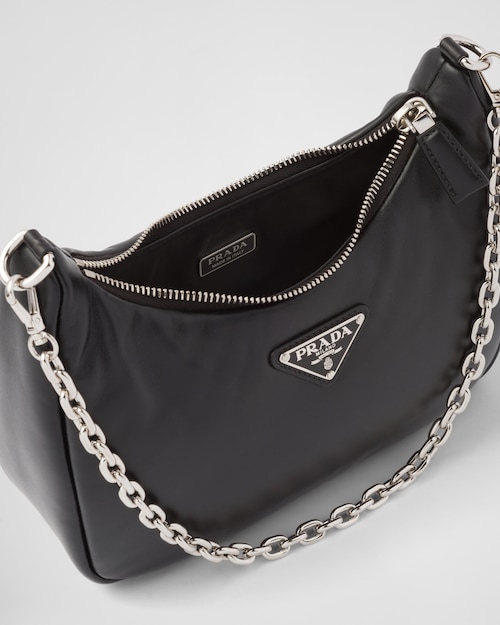 Padded nappa-leather PP Re-Edition shoulder bag - Black - Top Club