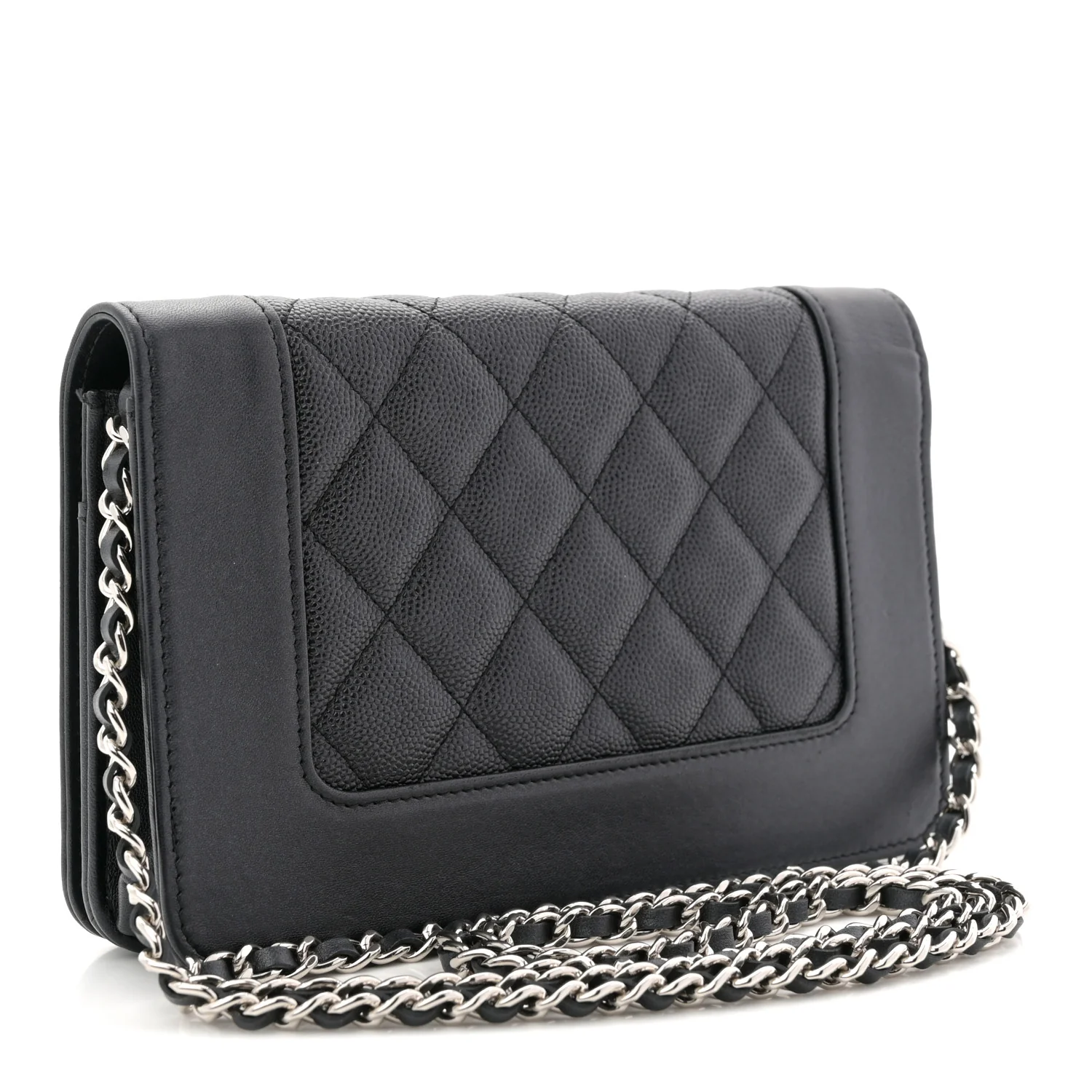 Caviar Quilted Vintage Mademoiselle Wallet On Chain WOC Black - Top Club
