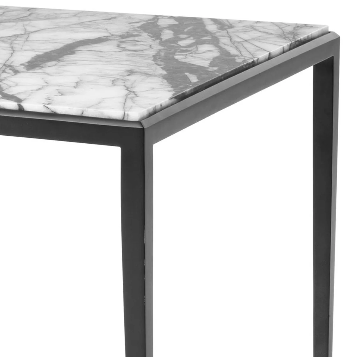 Side table in bronze with white marble top 60 x 60 x H. 58 cm - luxury living room furniture