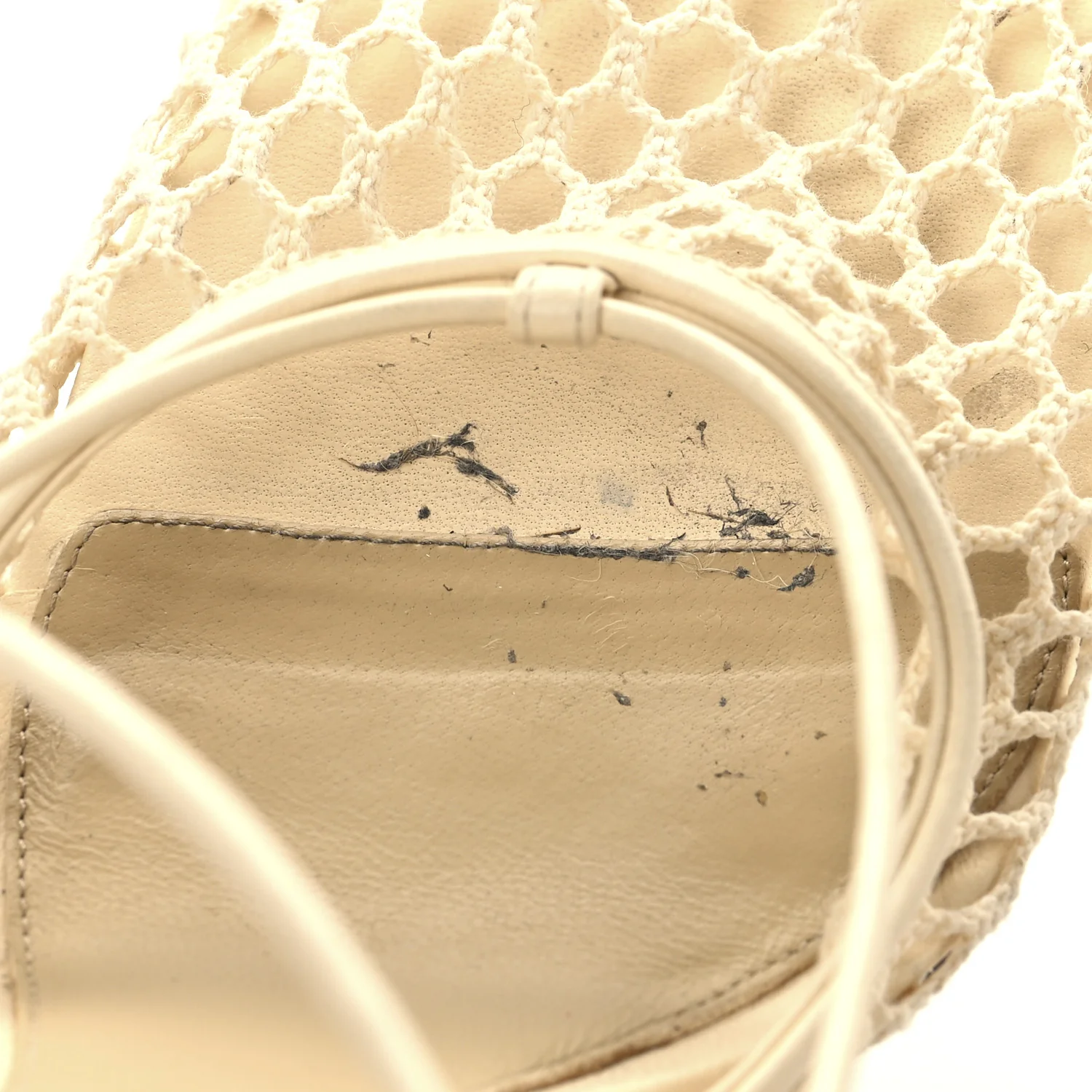 Mesh Nappa Stretch Ankle Tie Sandals 36 Toile - Top Club
