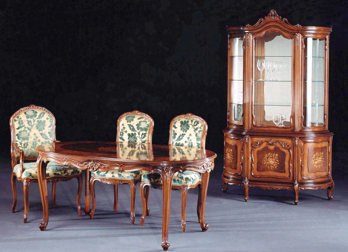 Luxury Baroque Display Cabinet Brown - Handcrafted Italian Baroque Style Display Cabinet with 4 Doors - Baroque Style Furniture - Italian Baroque Furniture - Luxury Quality - Made in Italy