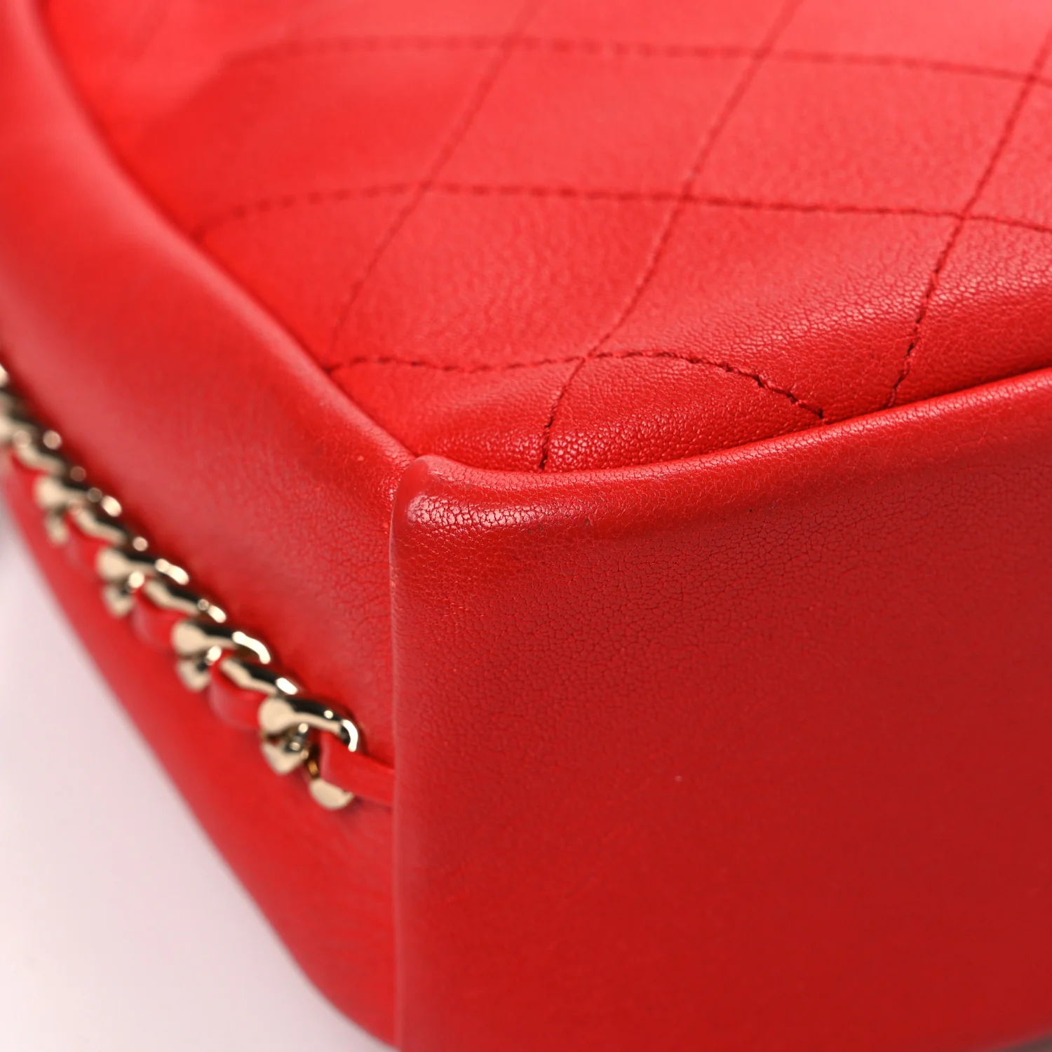 Goatskin Stitched Casual Trip North South Camera Case Red - Top Club