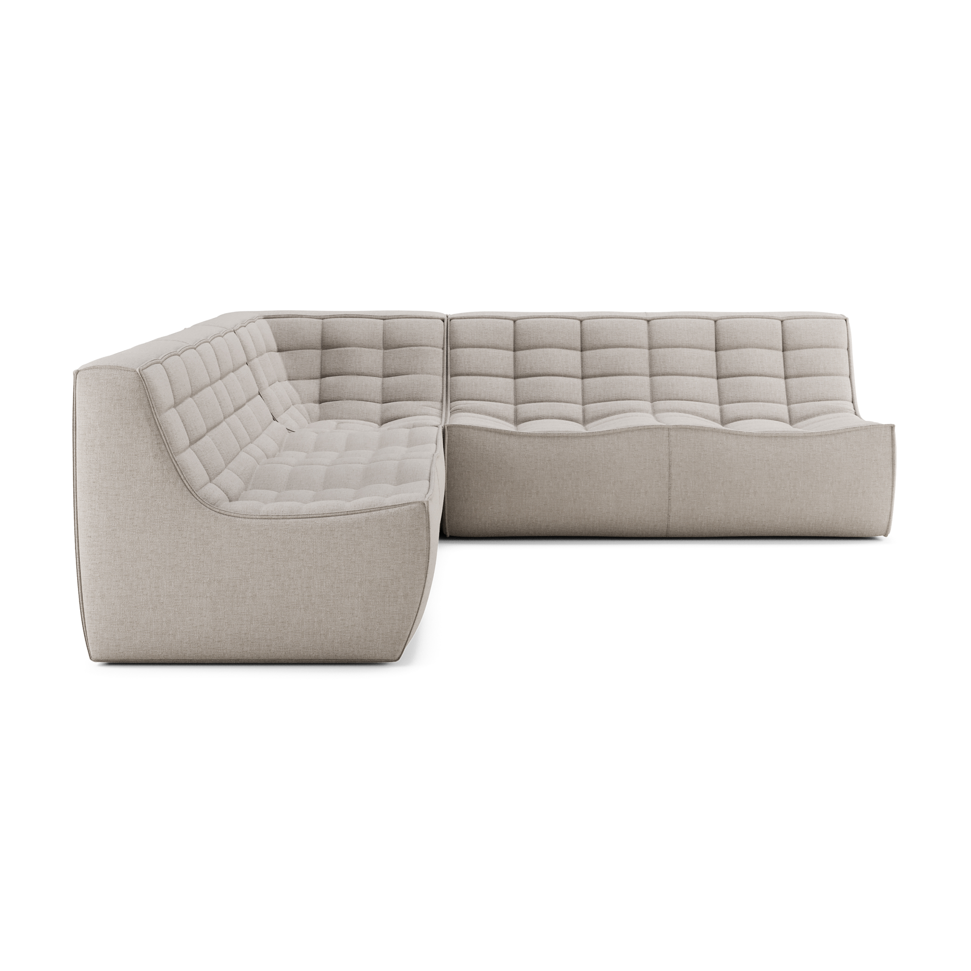 Modulaire bank N701 ecru set 2x2 seat 90° rechte hoek