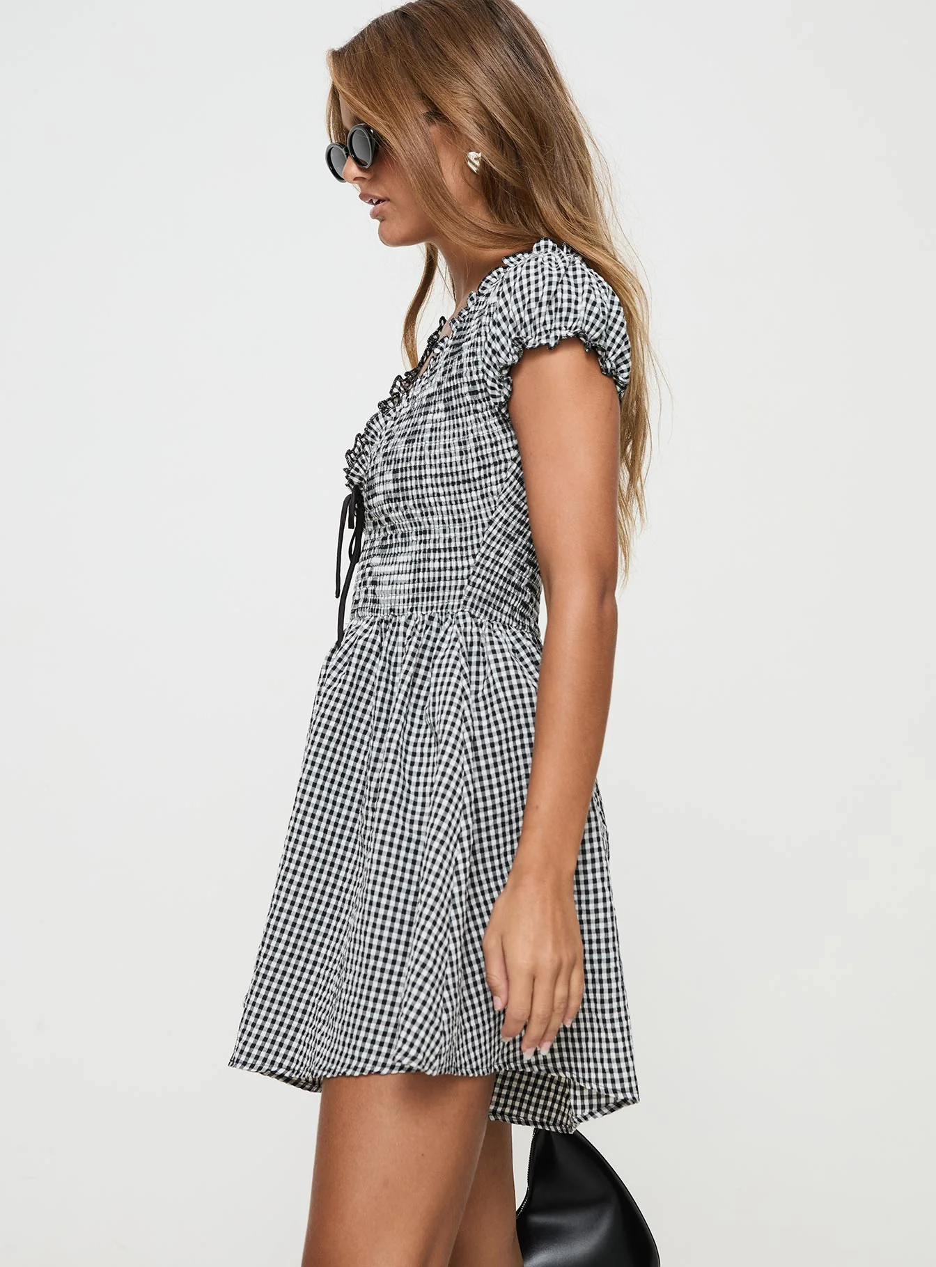 Wescott Gingham Playsuit Black / White Petite