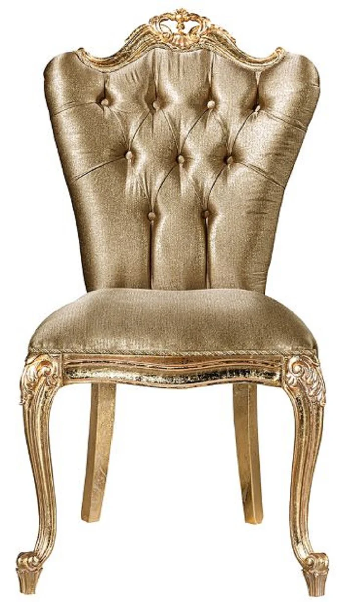 Luxury Baroque Dining Room Set White / Gold - 1 Dining Table & 6 Dining Chairs - Handcrafted Dining Room Furniture in Baroque Style - Noble & Magnificent