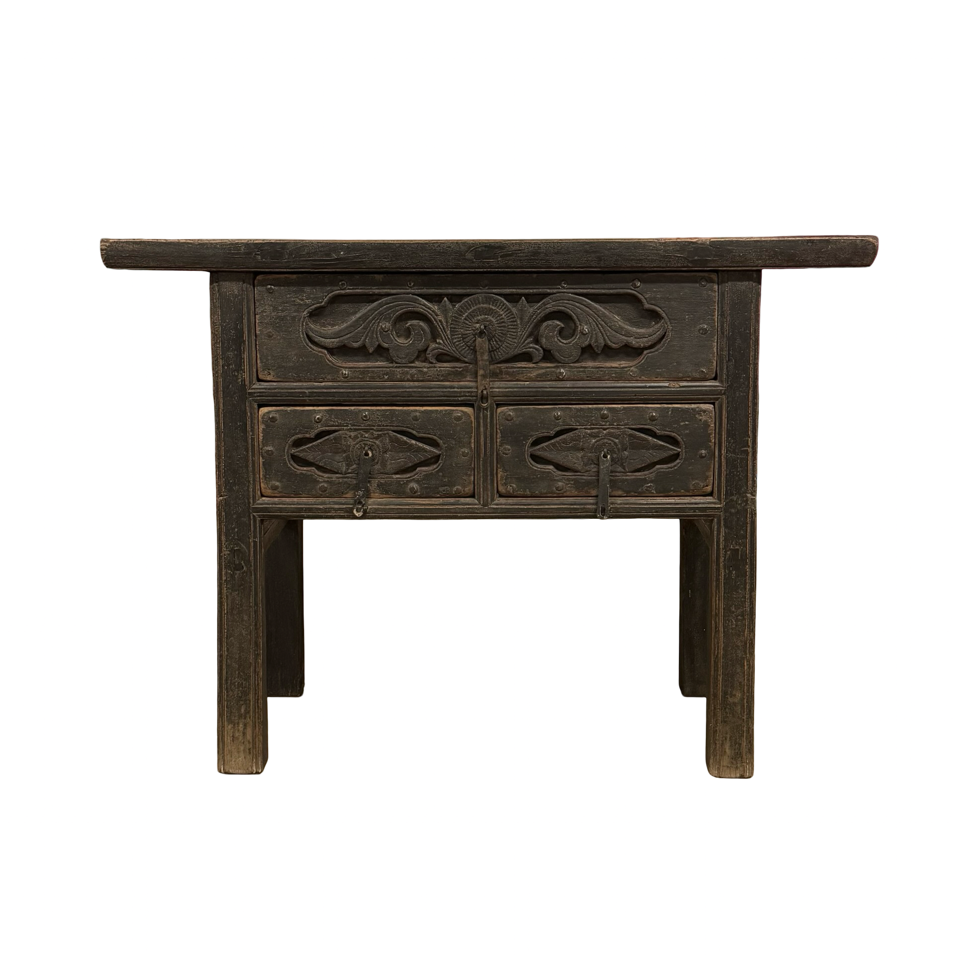 Dressoir zwart 3 la snijwerk uniek