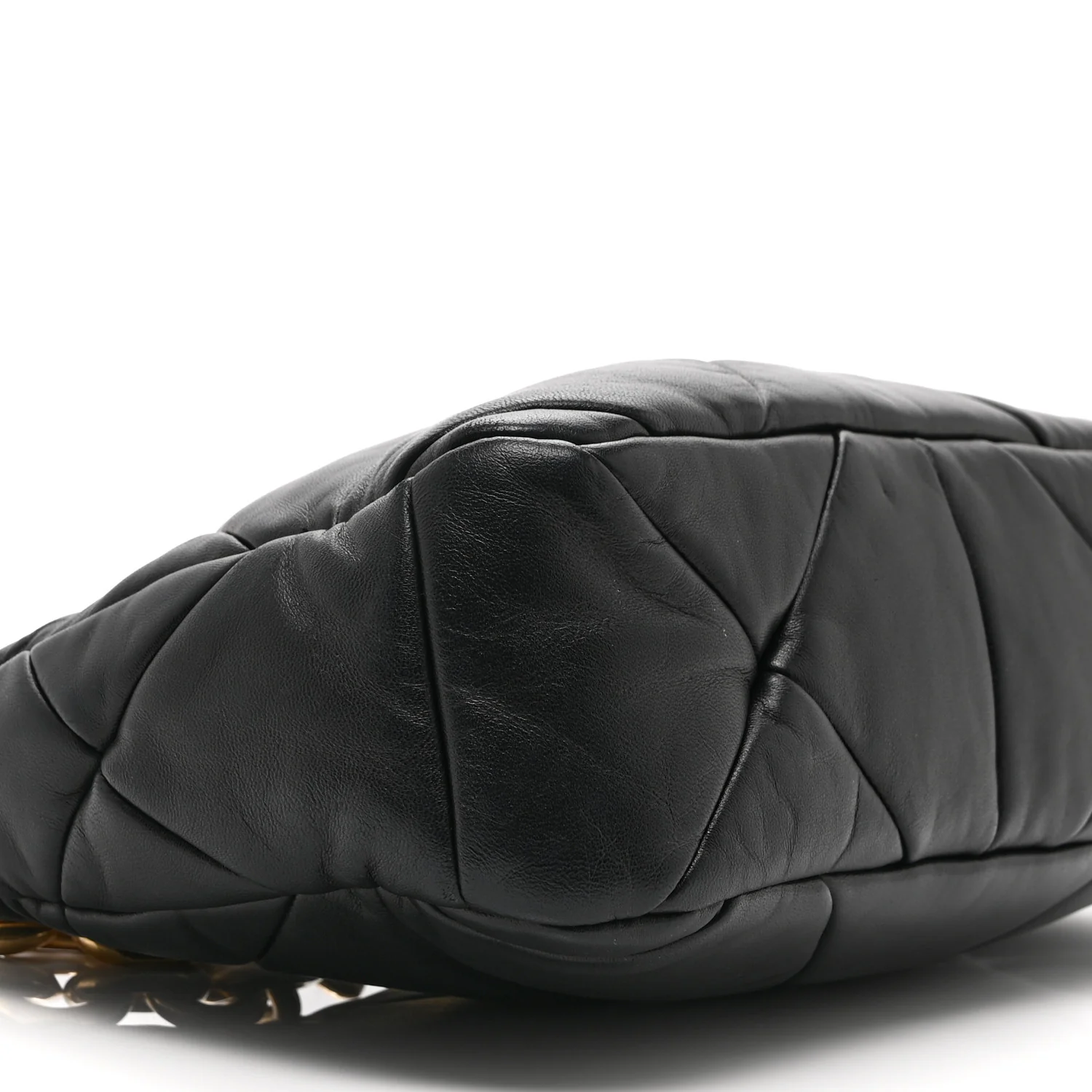 Nappa Triangle Quilted Patchwork System Bag Black - Top Club