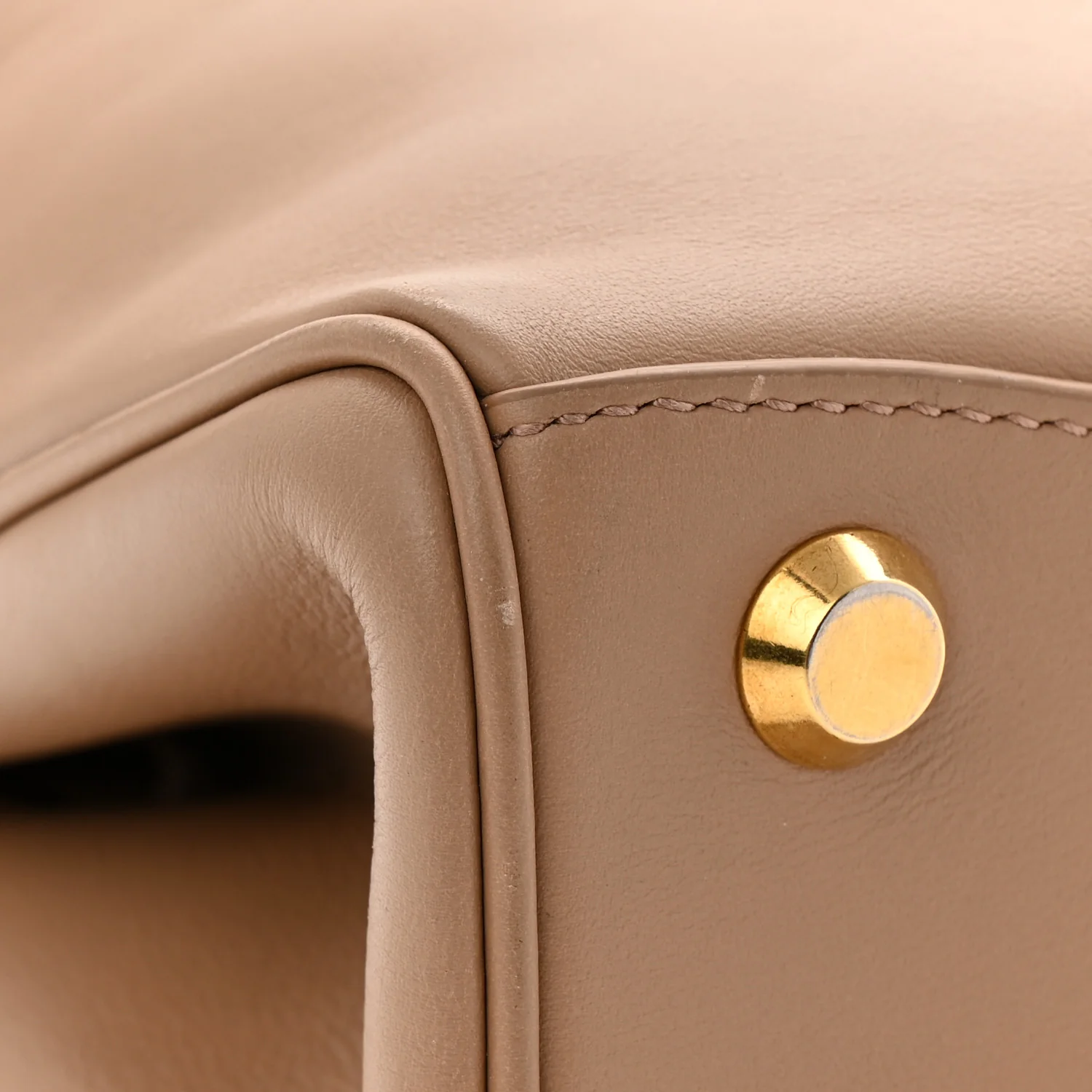 Natural Smooth Calfskin Mini Rodeo Top Handle Handbag Latte - Top Club