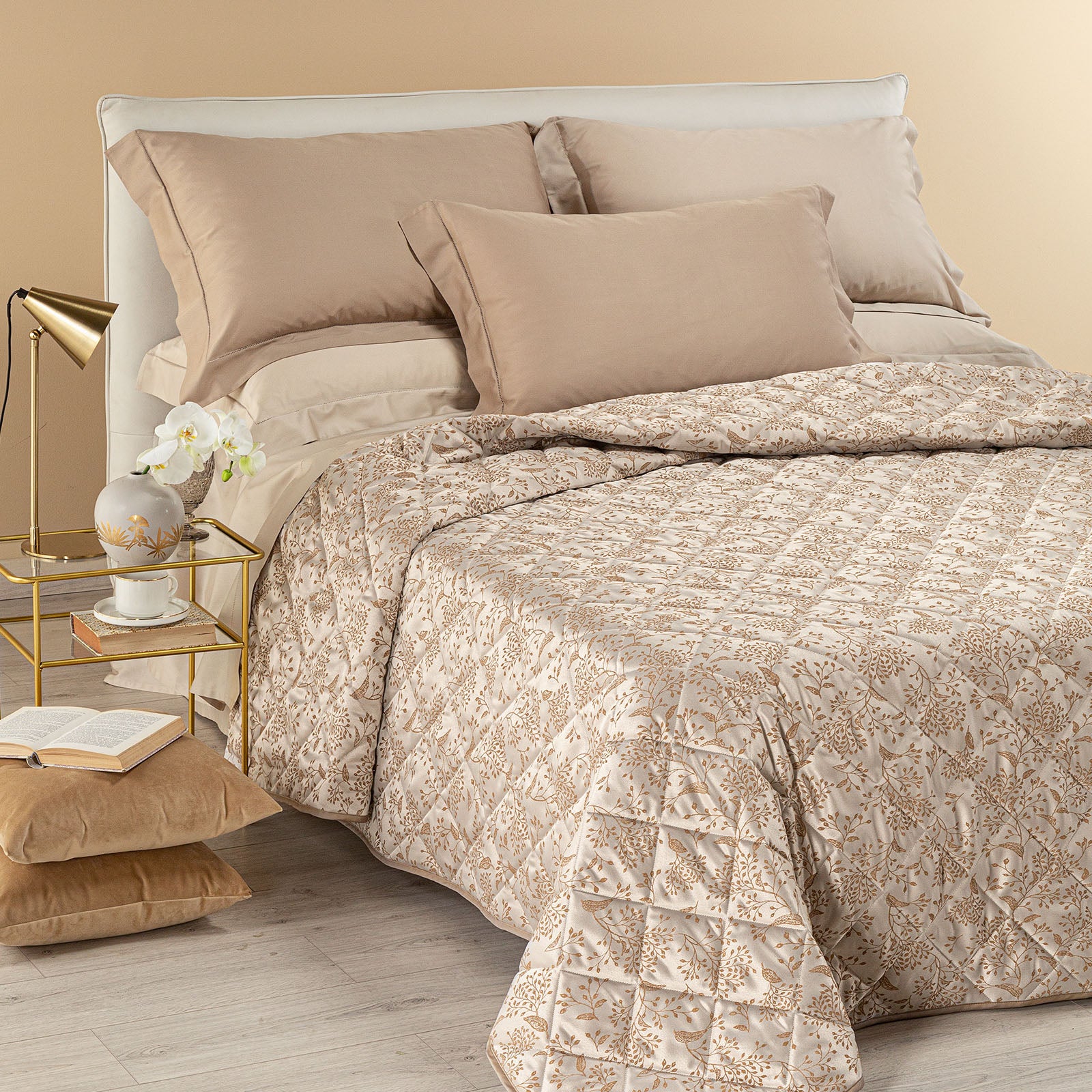 Jacquard satin quilted bodder verbena marriage Ambra Dreaming