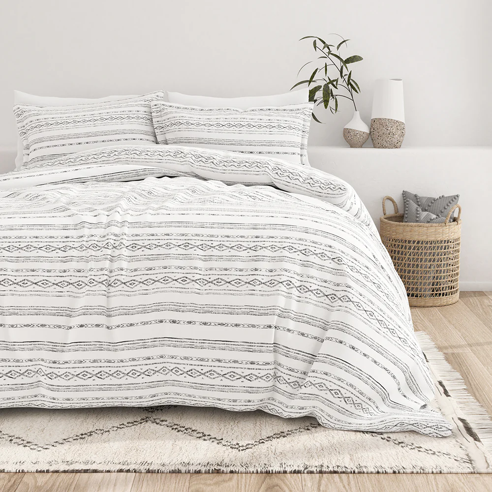 Geo Threads Pattern 3-Piece Duvet Cover Set (Sale)
