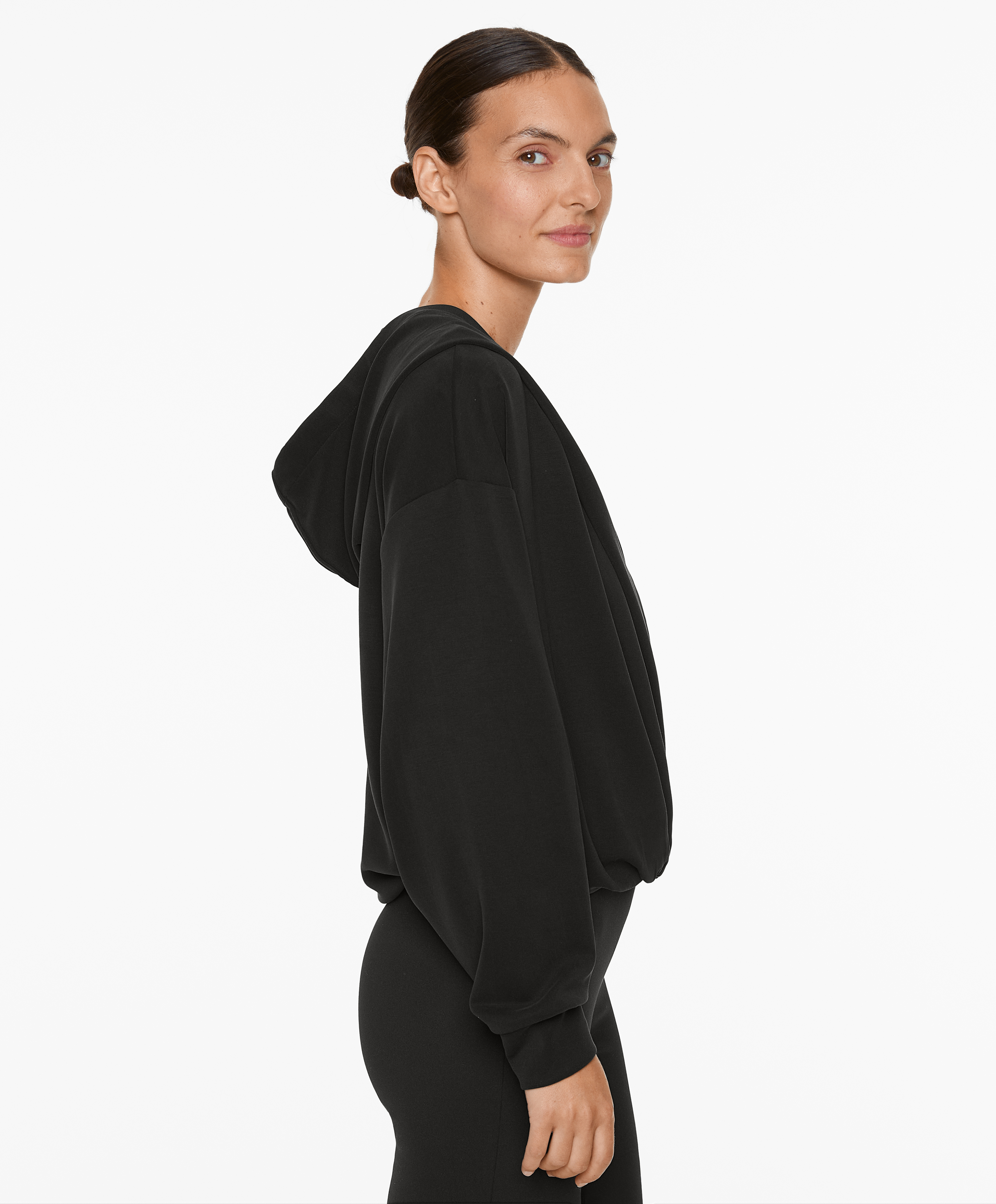 OYSHO Hooded wrap sweatshirt with modal