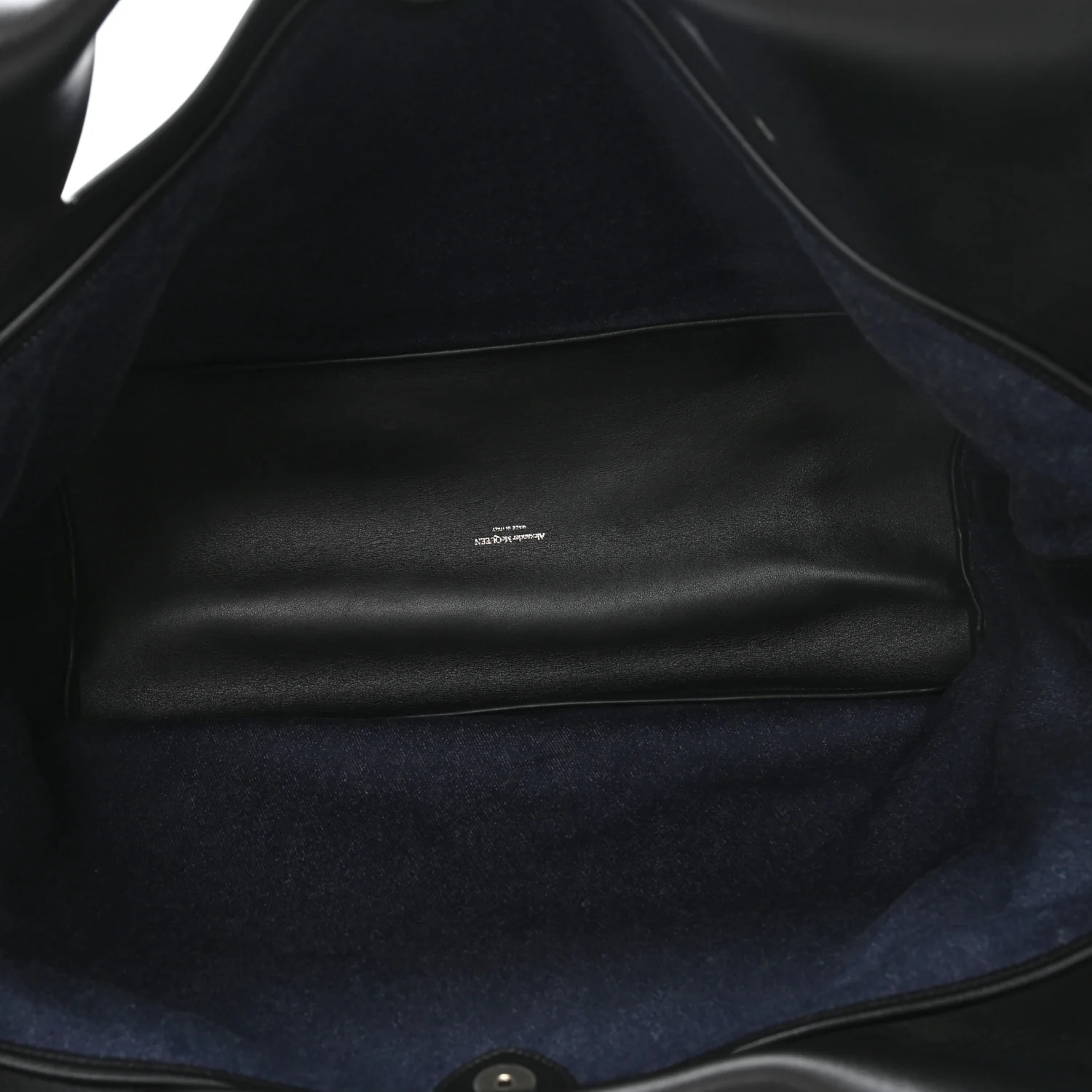 Calfskin Denim Large The Bow Bag Blue Black - Top Club
